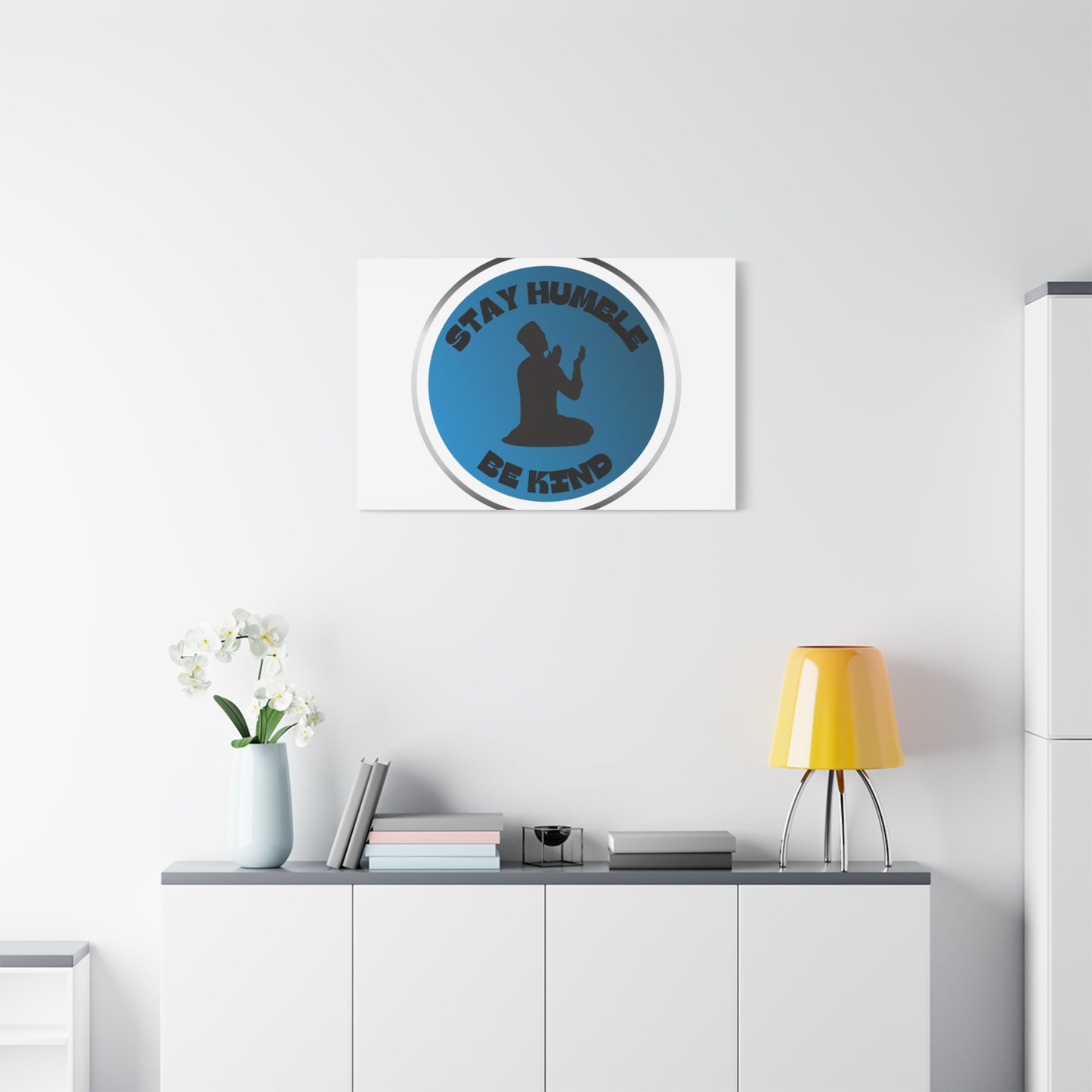 Inspirational Wall Art - "Stay Humble, Be Kind" Motif on Matte Canvas Islamic Art Work