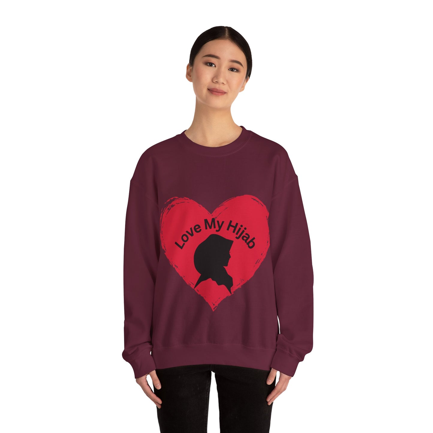 Love My Hijab Heavy Blend Sweatshirt - Unisex Crewneck for Comfort and Style Muslim Women Clothing