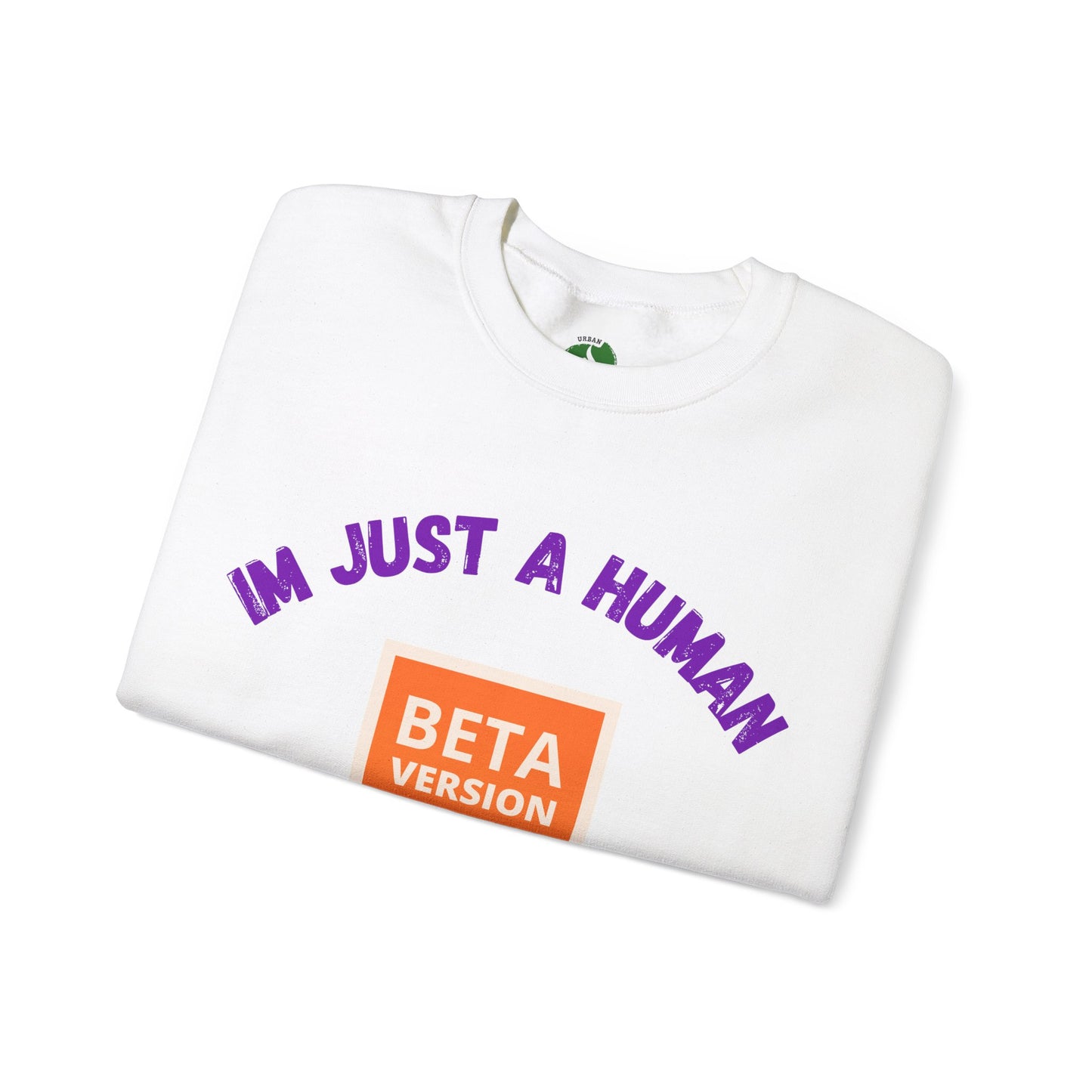 Unisex Crewneck Sweatshirt - 'Beta Version: I'm Just a Human' Funny Humour Clothing Sweat Shirt