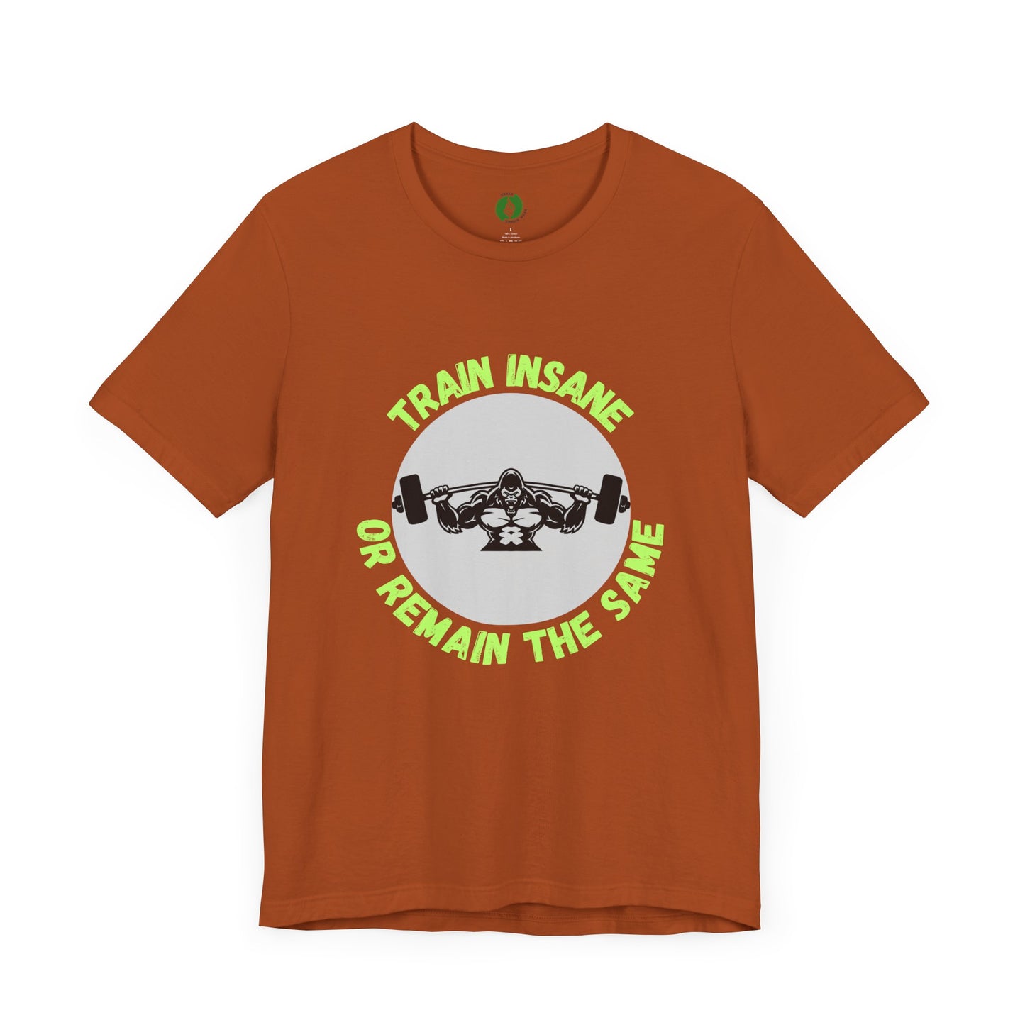 Motivational Fitness Tee - 'Train Insane or Remain the Same' Unisex Jersey Short Sleeve Humour Joke Clothing