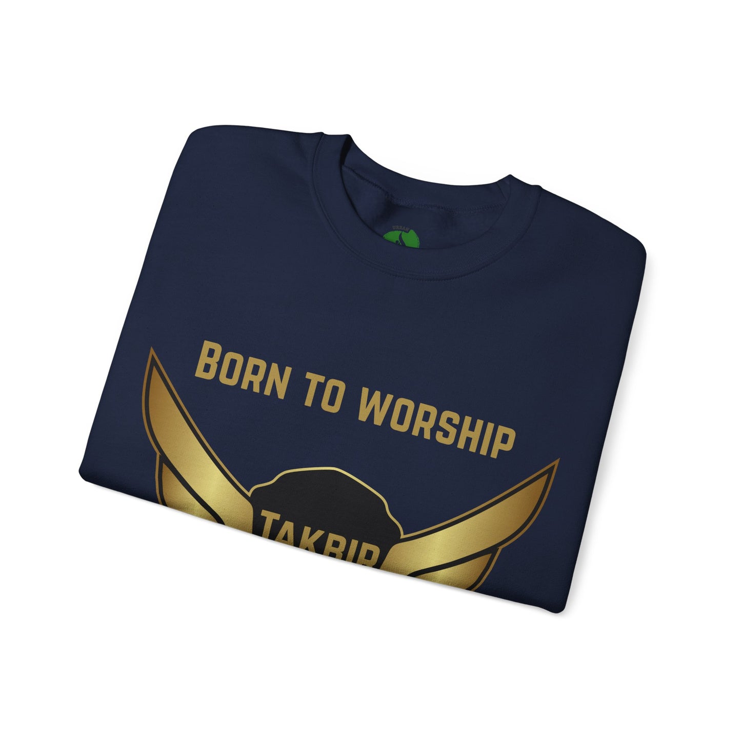 Inspirational Unisex Crewneck Sweatshirt - 'Born to Worship, Built to Lead' Design Muslim Streetwear Fashion Hoodie