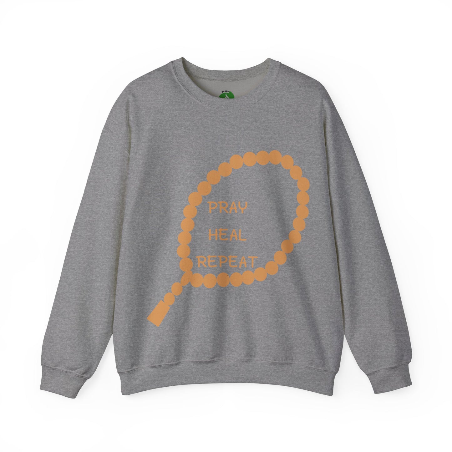 Pray Heal Repeat Crewneck Sweatshirt for Mindfulness and Healing Islamic Street Fashion