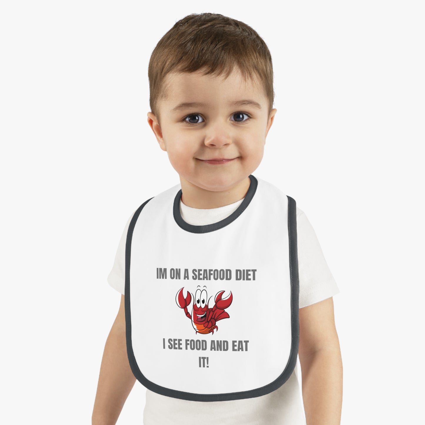 Funny Seafood Diet Baby Bib - Perfect Gift for Baby Showers & Holidays Humour Joke Clothing