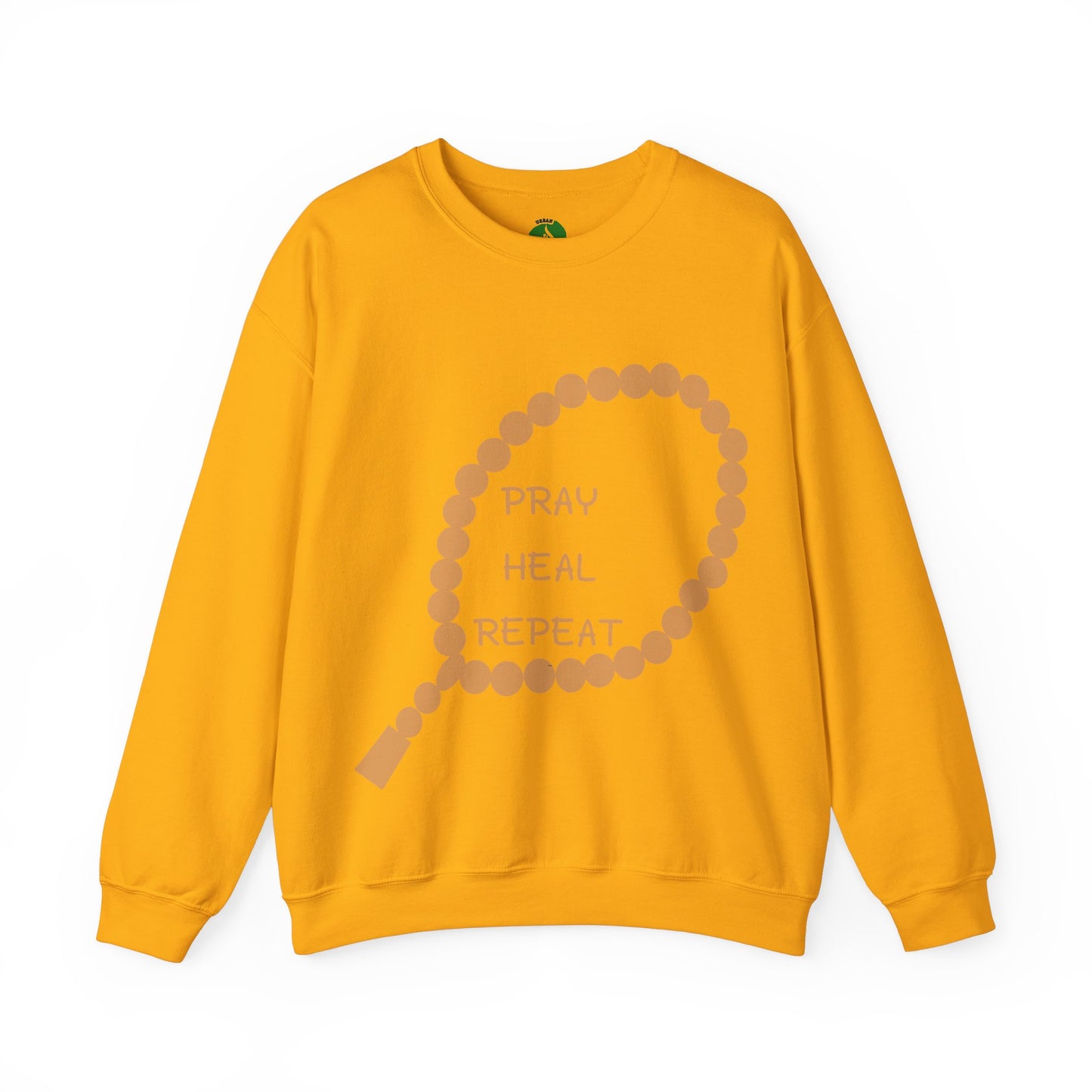 Pray Heal Repeat Crewneck Sweatshirt for Mindfulness and Healing Islamic Street Fashion