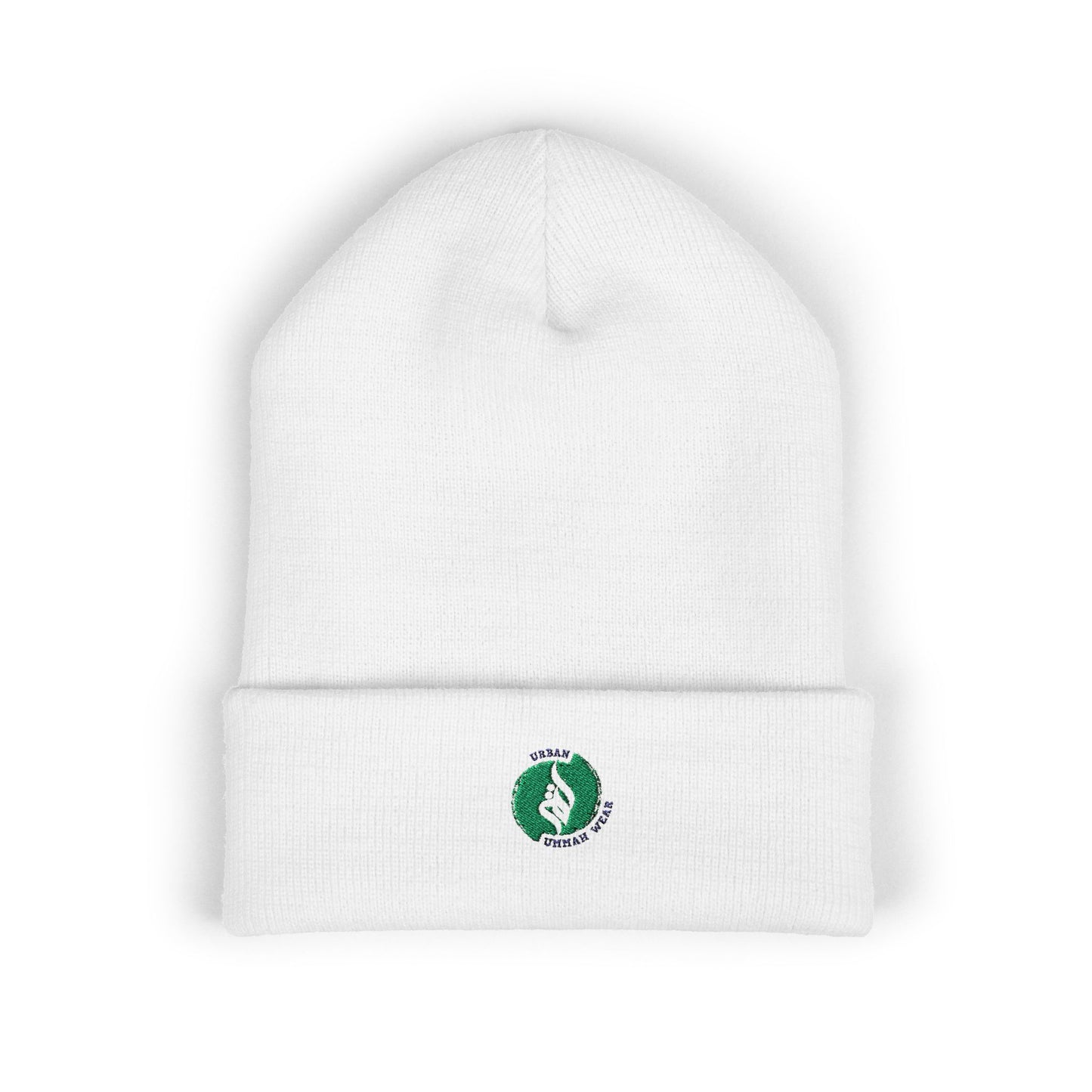 Classic Cuffed Beanie with Embroidered Logo - Cozy Winter Accessory Islamic Clothing
