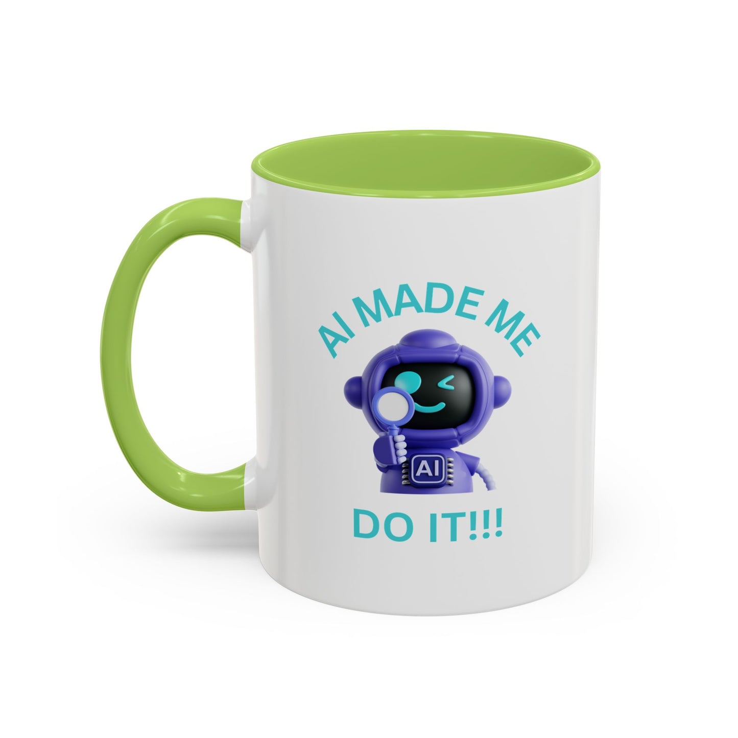 AI Made Me Do It! Accent Coffee Mug - Fun Ceramic Mug for Tech Lovers Humour Mug Joke Accessories