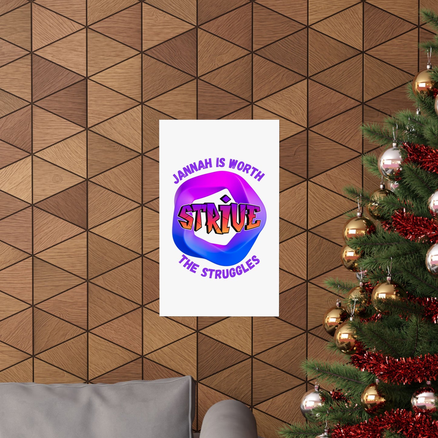 Motivational Vertical Poster - 'Jannah is Worth The Struggles' Muslim Islamic Accessories