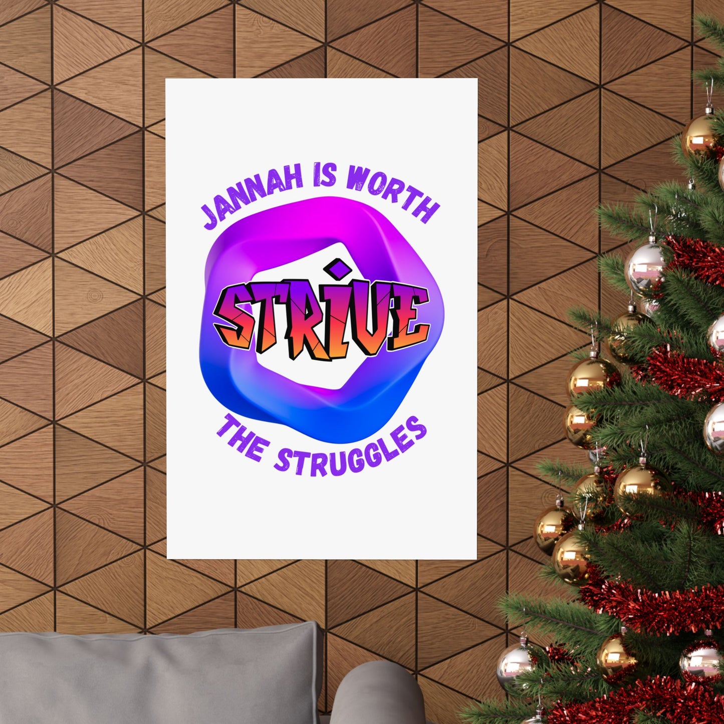 Motivational Vertical Poster - 'Jannah is Worth The Struggles' Muslim Islamic Accessories