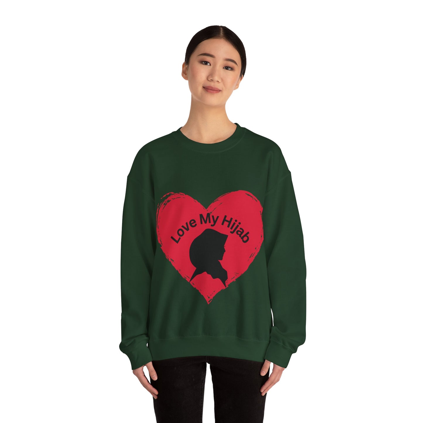 Love My Hijab Heavy Blend Sweatshirt - Unisex Crewneck for Comfort and Style Muslim Women Clothing