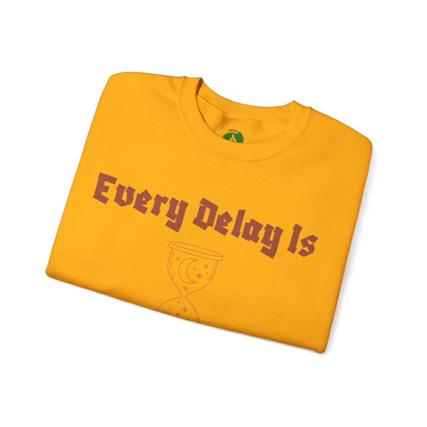 Inspirational Quote Crewneck Sweatshirt - "Every Delay Is Part Of His Plan" Muslim Clothing Sweat Shirt