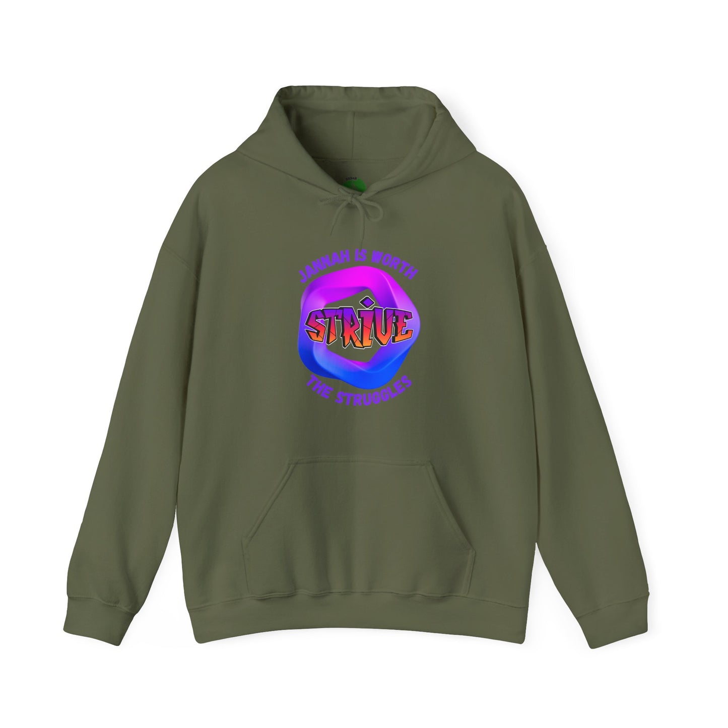 Inspirational Unisex Heavy Blend™ Hooded Sweatshirt – 'Jannah is Worth the Strive' Muslim Modern Clothing