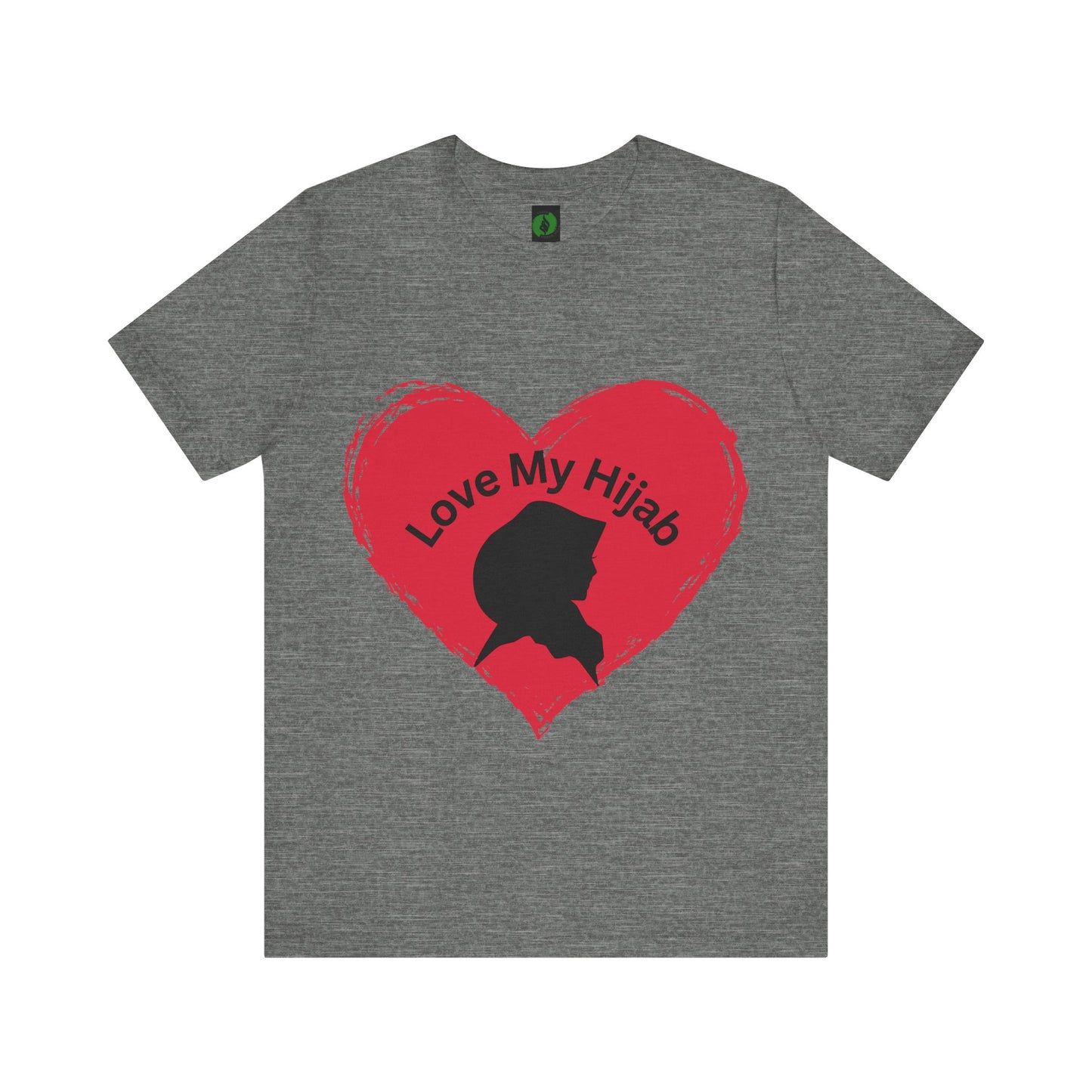 Love My Hijab Unisex Tee - Heart Design, Perfect for Everyday Wear Islamic Women Clothing