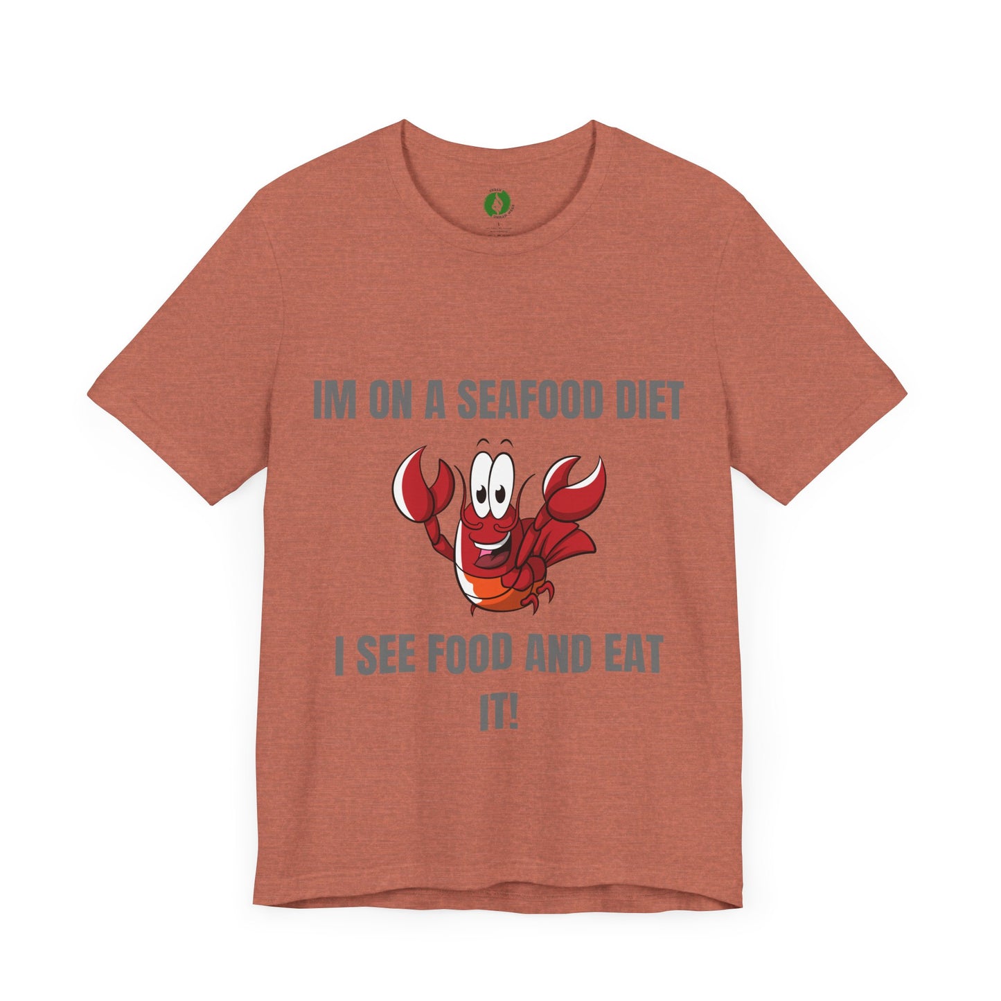 Funny Seafood Diet T-Shirt – Unisex Jersey Tee with Lobster Graphic Humour Joke Clothing