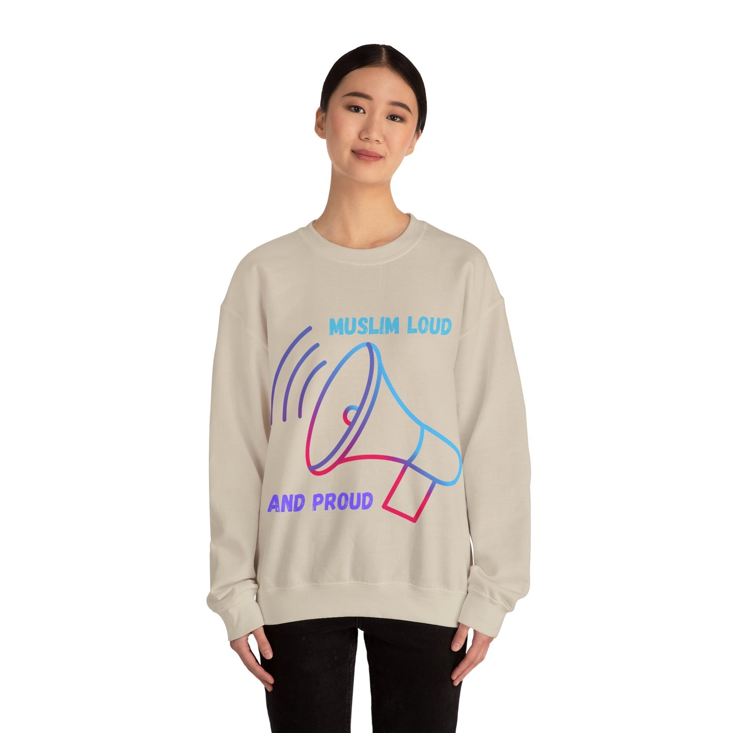 Muslim Loud and Proud Sweatshirt - Unisex Heavy Blend™ Crewneck Islamic Streetwear Fashion