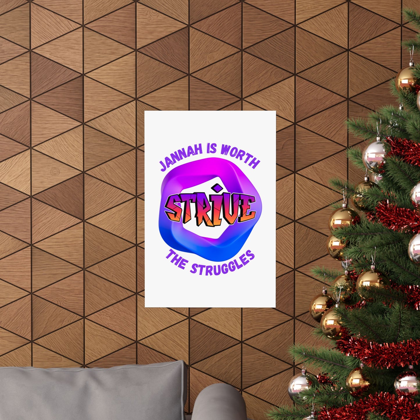Motivational Vertical Poster - 'Jannah is Worth The Struggles' Muslim Islamic Accessories