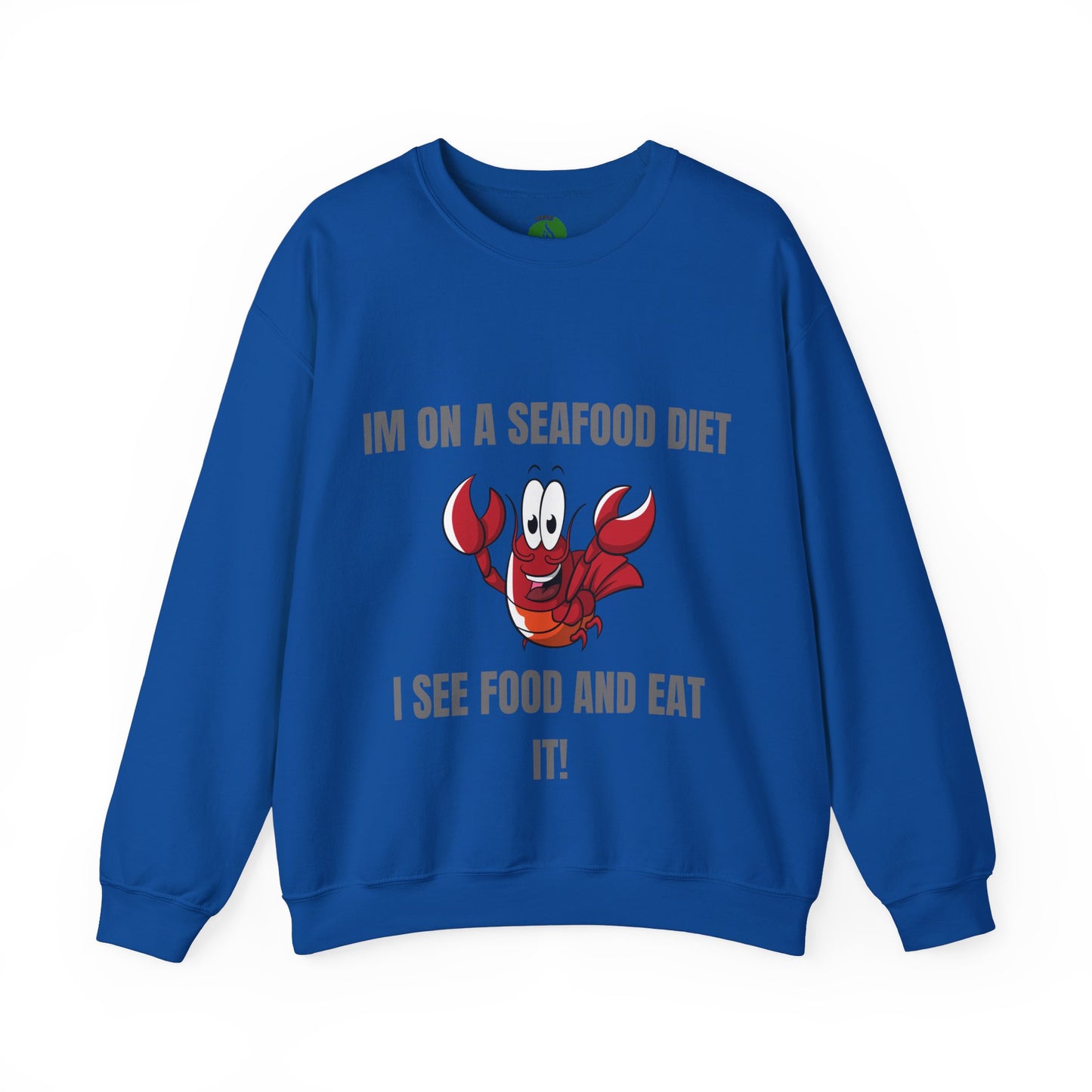 Funny Seafood Diet Sweatshirt - Unisex Heavy Blend Crewneck with Lobster Graphic Humour Joke Clothing
