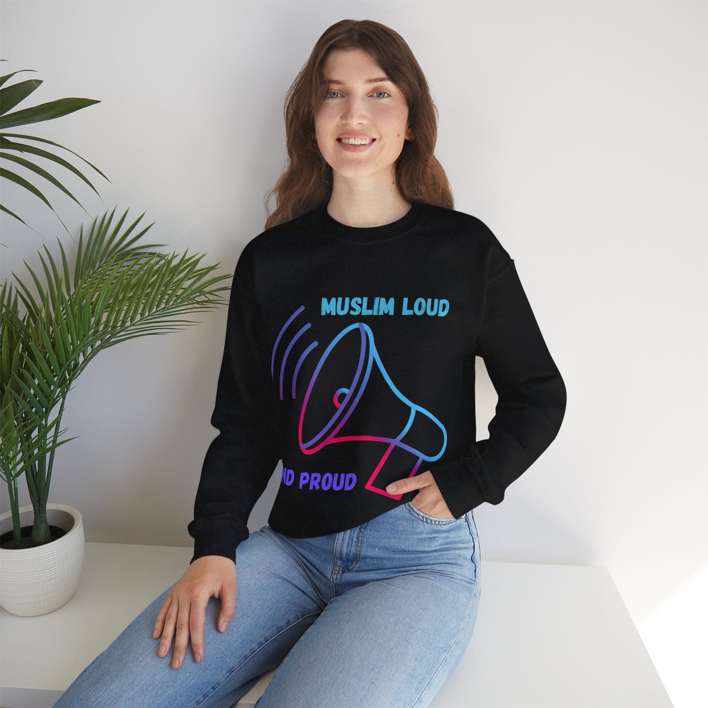 Muslim Loud and Proud Sweatshirt - Unisex Heavy Blend™ Crewneck Islamic Streetwear Fashion