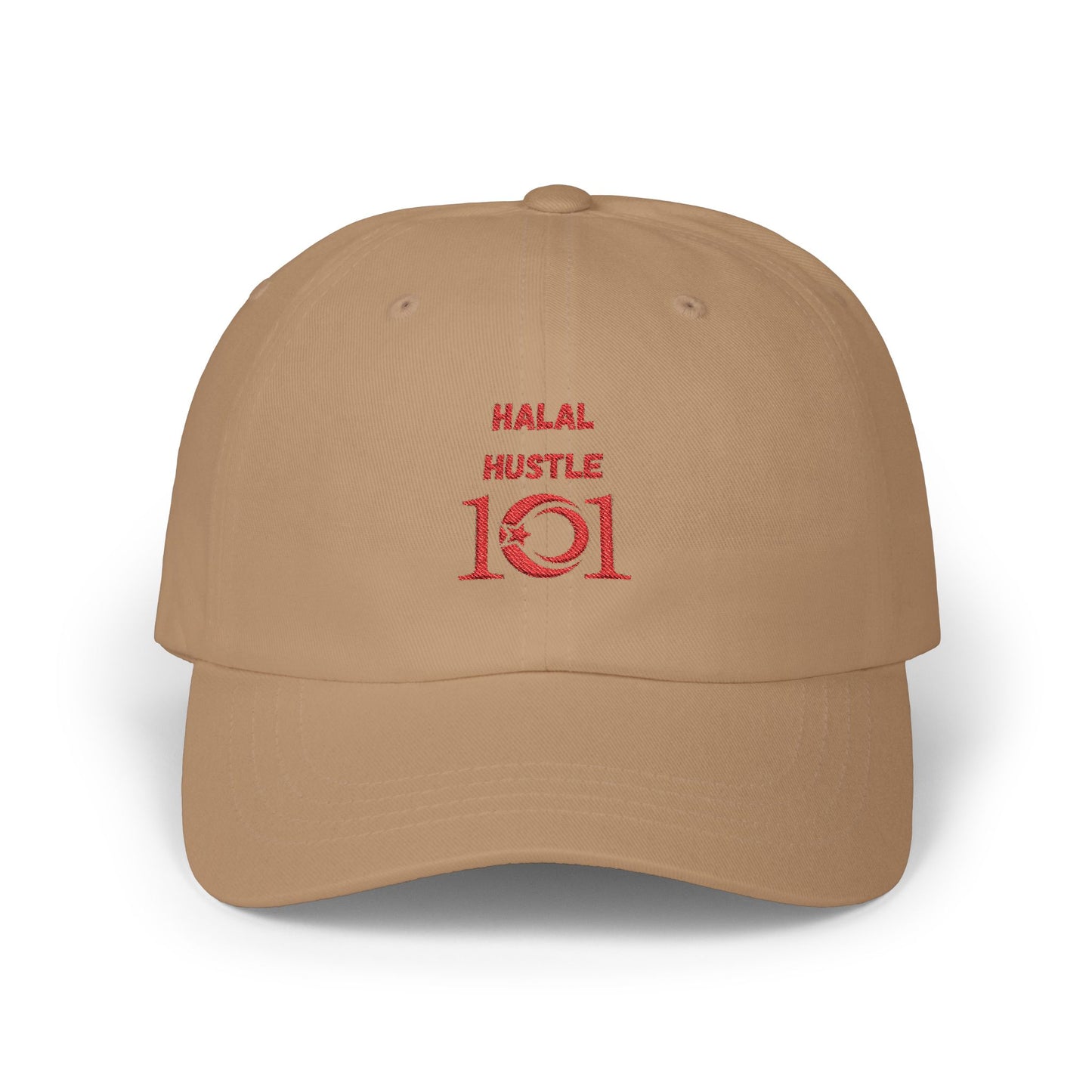 Halal Hustle Classic Dad Cap - Stylish White Cap for Everyday Wear Muslim Streetwear Hat