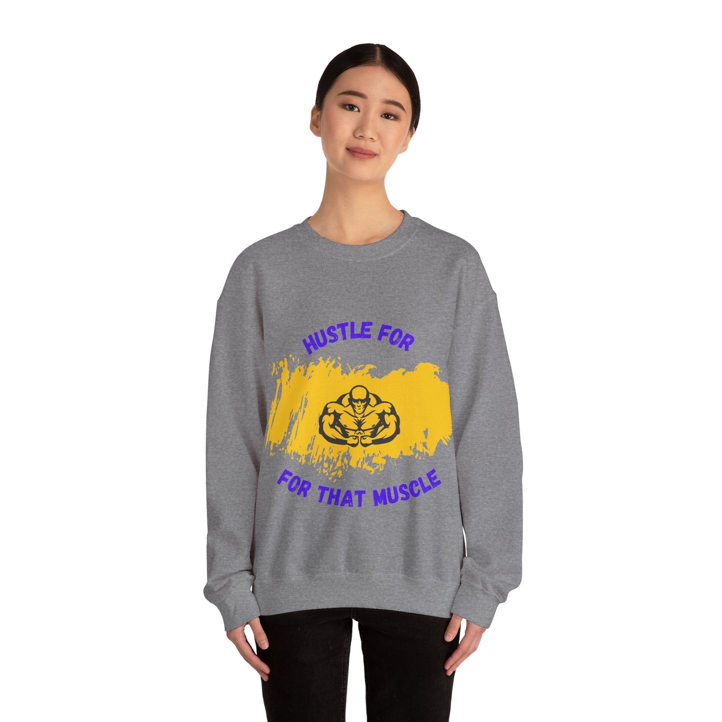 Hustle for That Muscle Crewneck Sweatshirt Gym Clothing Sweat Shirt