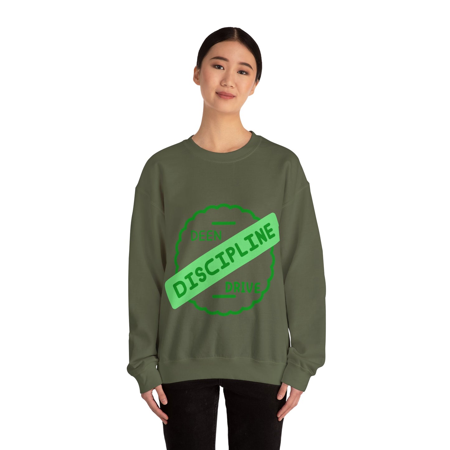 Motivational Crewneck Sweatshirt - Discipline & Drive Muslim Youth Fashion Sweat Shirt