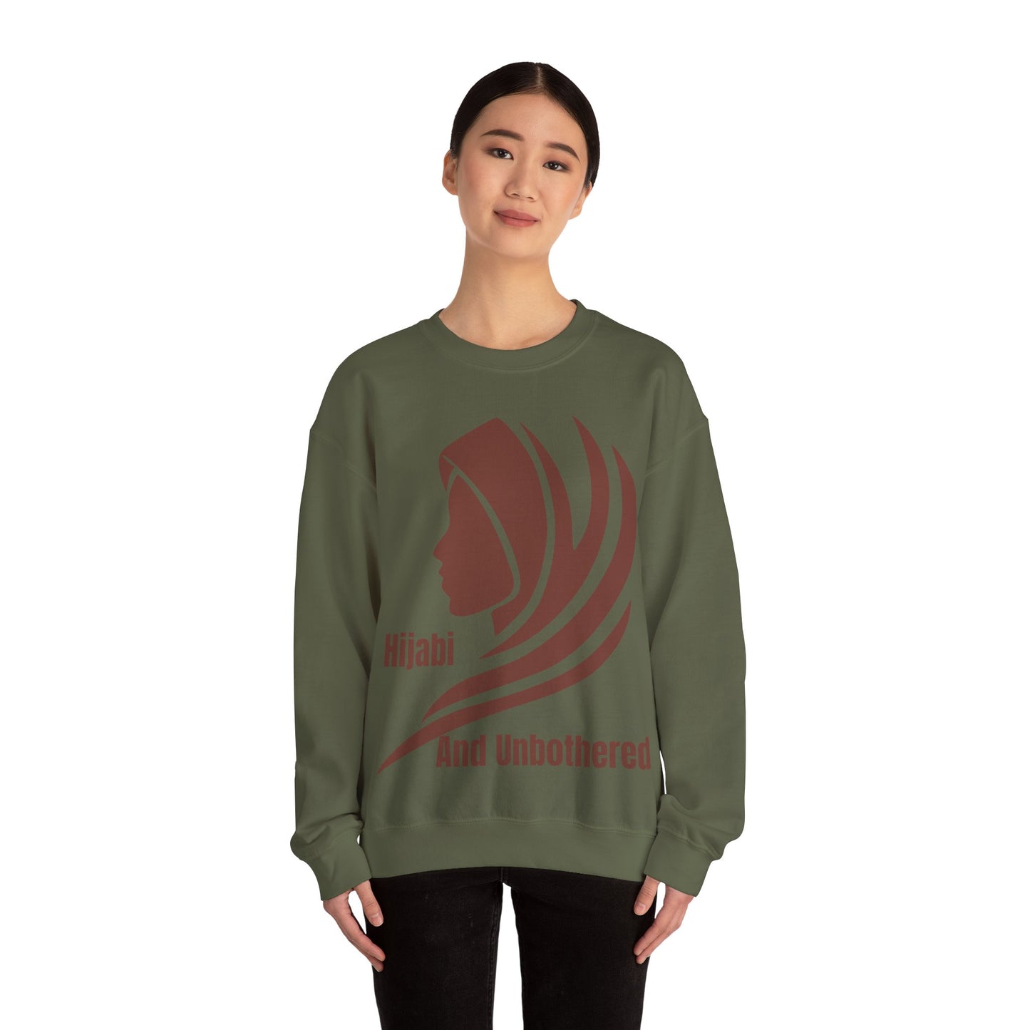 Hijabi and Unbothered Crewneck Sweatshirt - Stylish Unisex Heavy Blend for Everyday Comfort Hijab Fashion Sweat Shirt