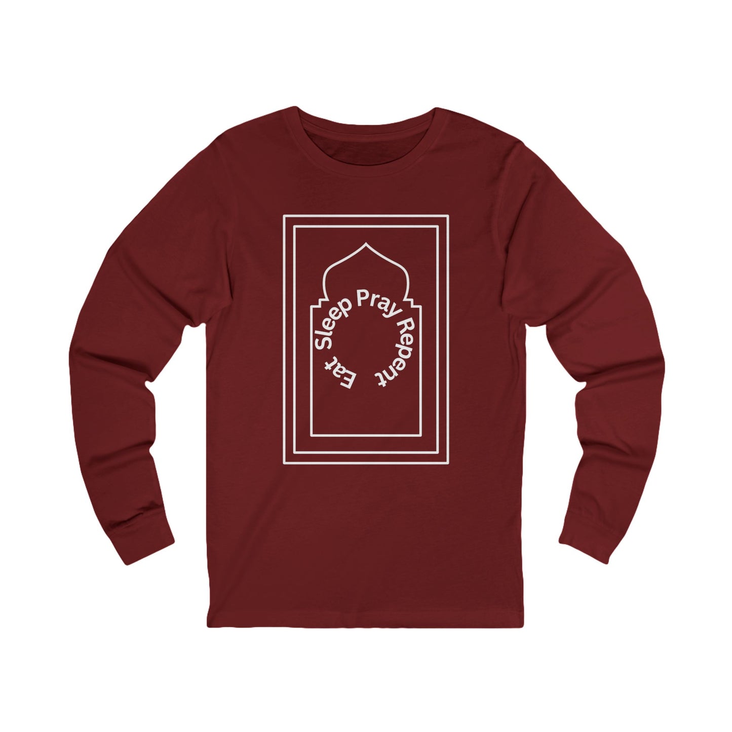 Unisex Long Sleeve Tee - Sleep Pray Repeat Graphic Shirt Islamic Clothing