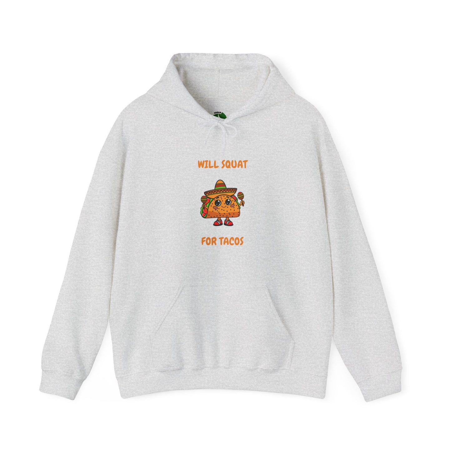 Funny Taco Sweatshirt - 'Will Squat for Tacos' Unisex Heavy Blend Hoodie Humour Joke Gym Hoodie Clothing