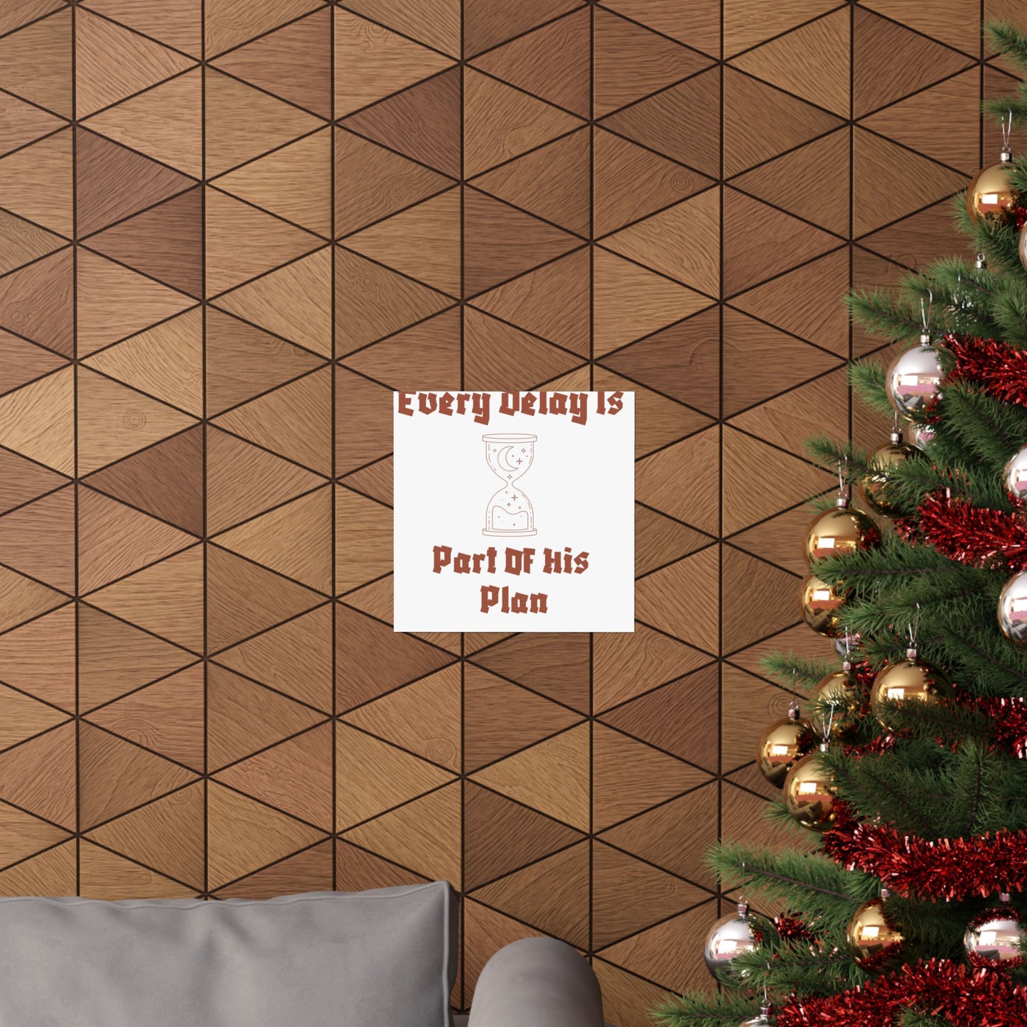 Inspirational Matte Vertical Poster - "Every Delay Is Part Of His Plan" Islamic Artwork Poster