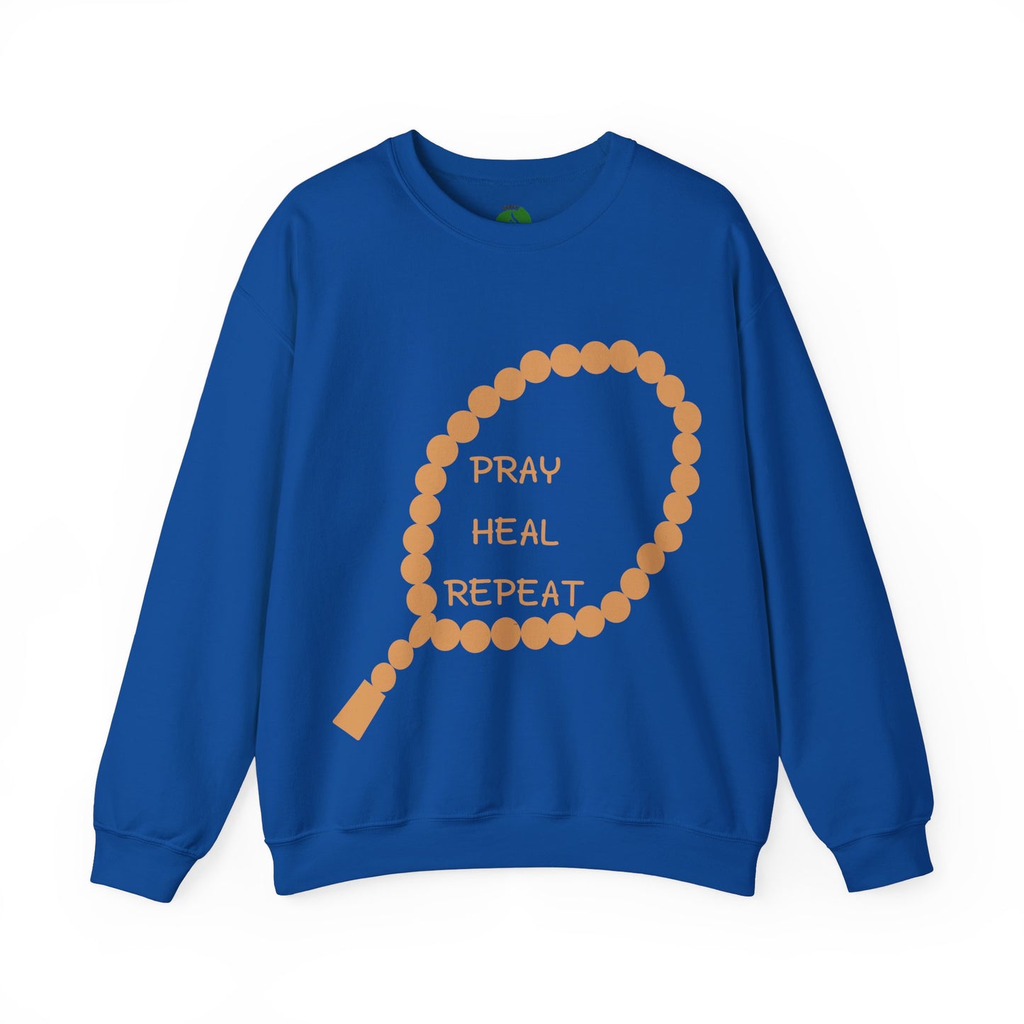 Pray Heal Repeat Crewneck Sweatshirt for Mindfulness and Healing Islamic Street Fashion
