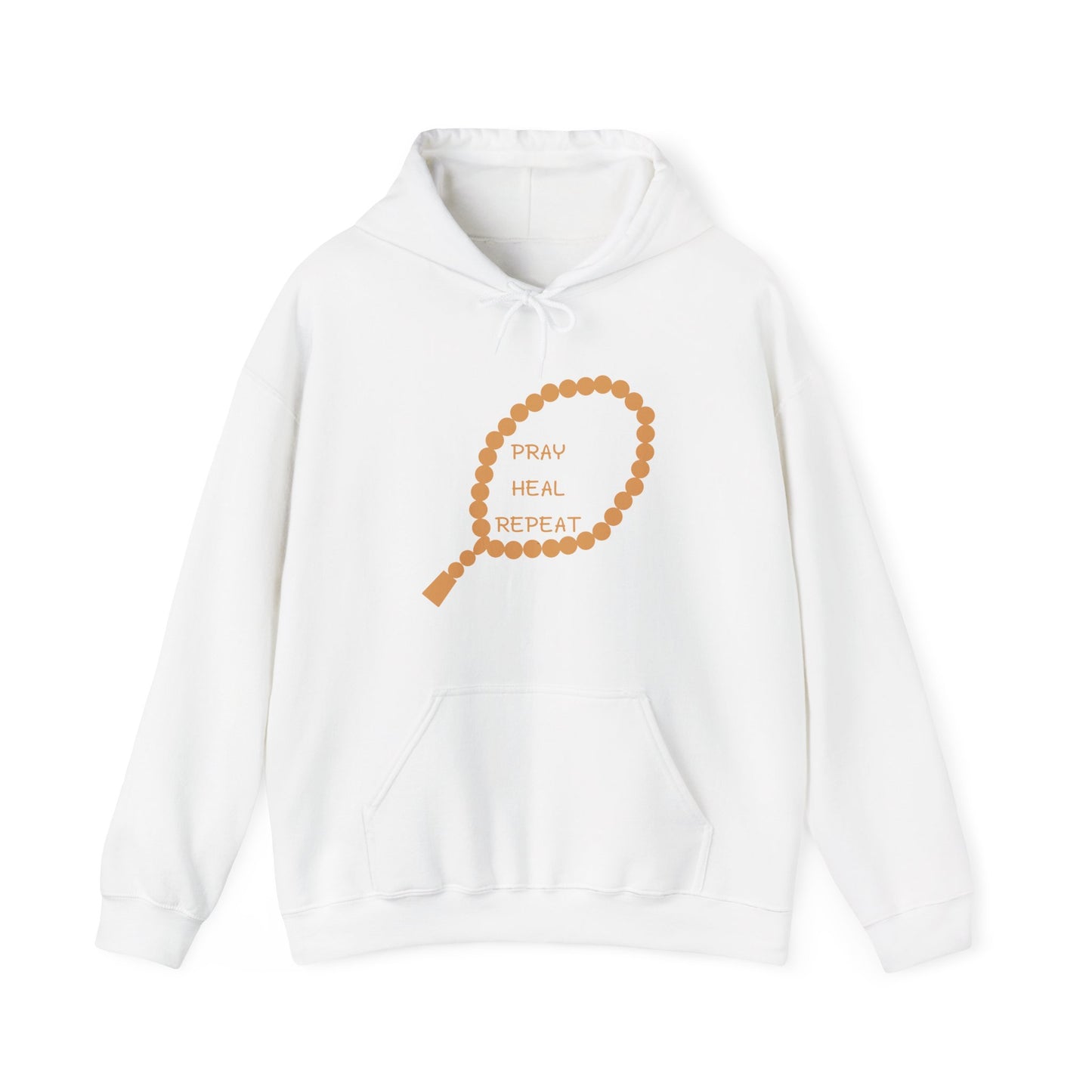 Pray Heal Repeat Hoodie - Unisex Heavy Blend Sweatshirt for Mindfulness and Spiritual Growth