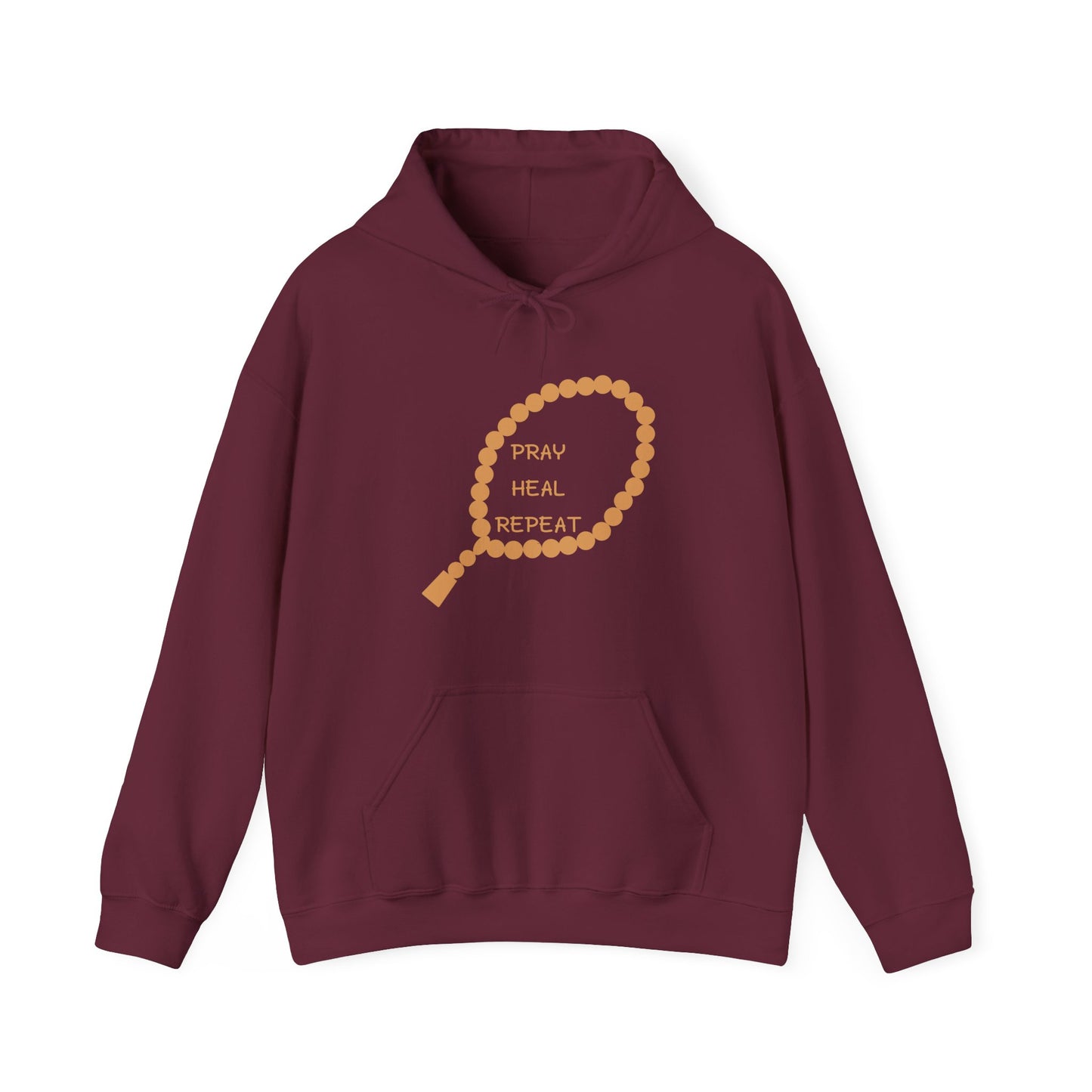 Pray Heal Repeat Hoodie - Unisex Heavy Blend Sweatshirt for Mindfulness and Spiritual Growth