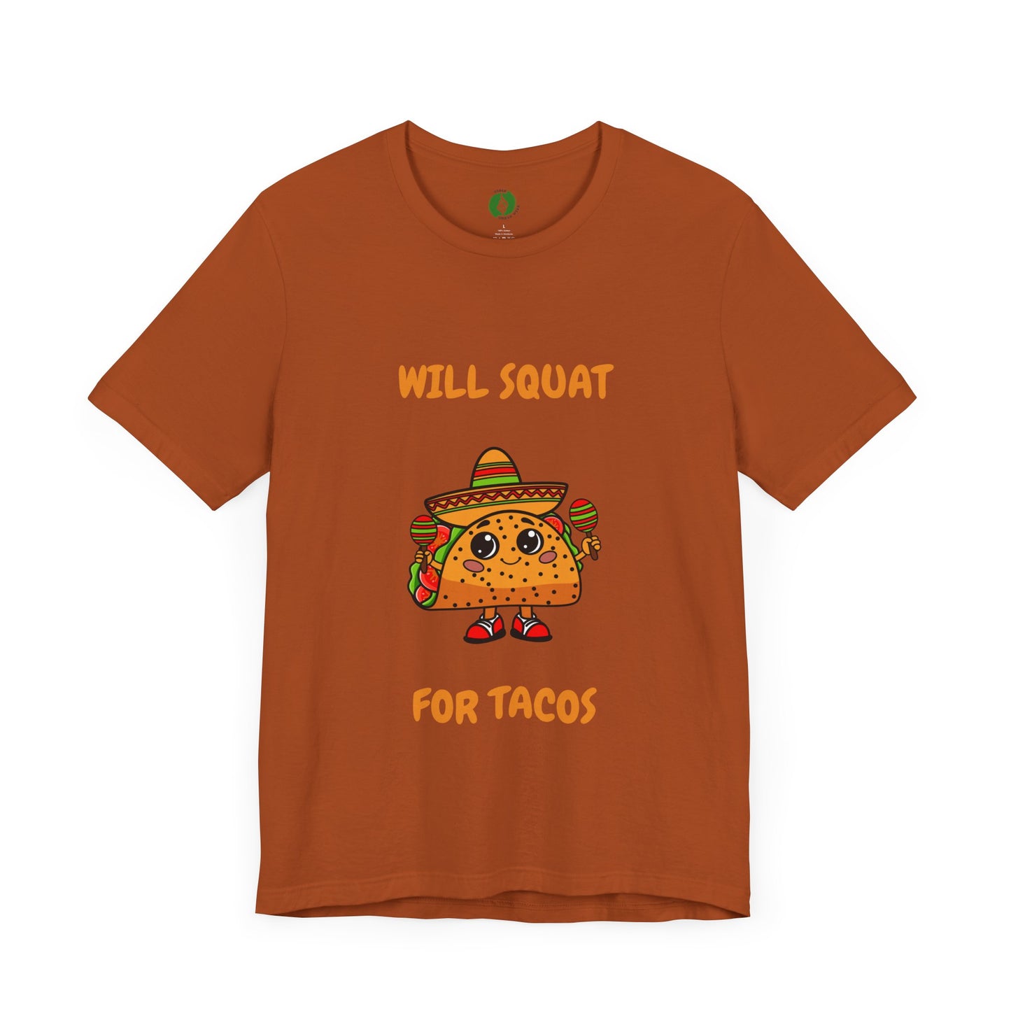 Fun Taco Workout Tee - "Will Squat for Tacos" Unisex Jersey Short Sleeve Humour Joke Gym T Shirt