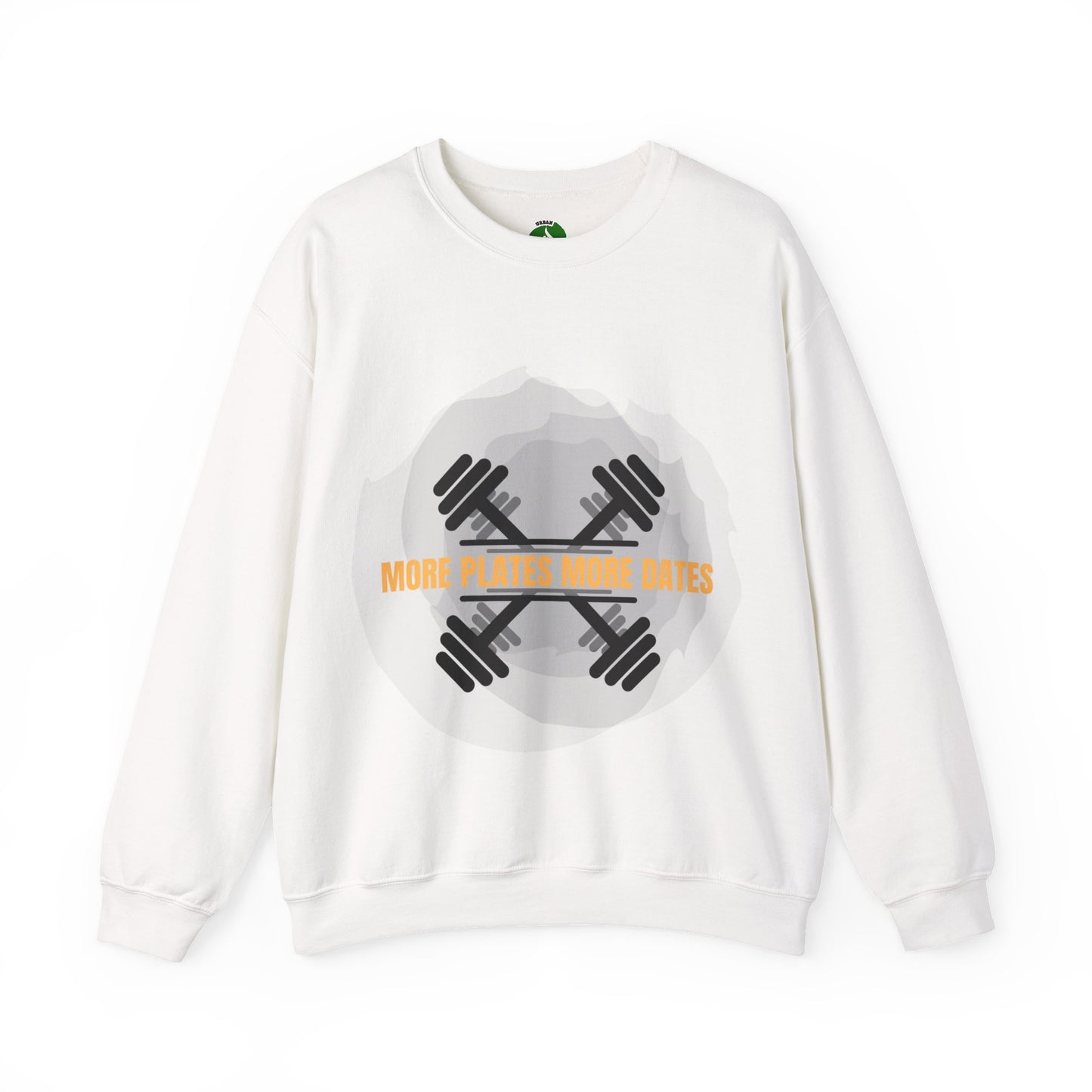 Fitness Motivational Crewneck Sweatshirt - "More Plates More Dates"