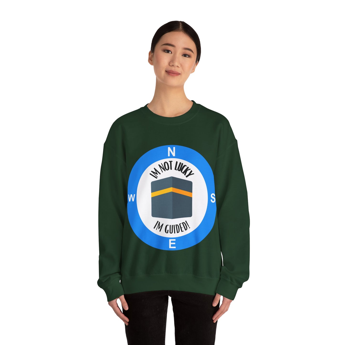 I'm Not Lucky, I'm Guided! Unisex Crewneck Sweatshirt Halal Fashion Sweat Shirt