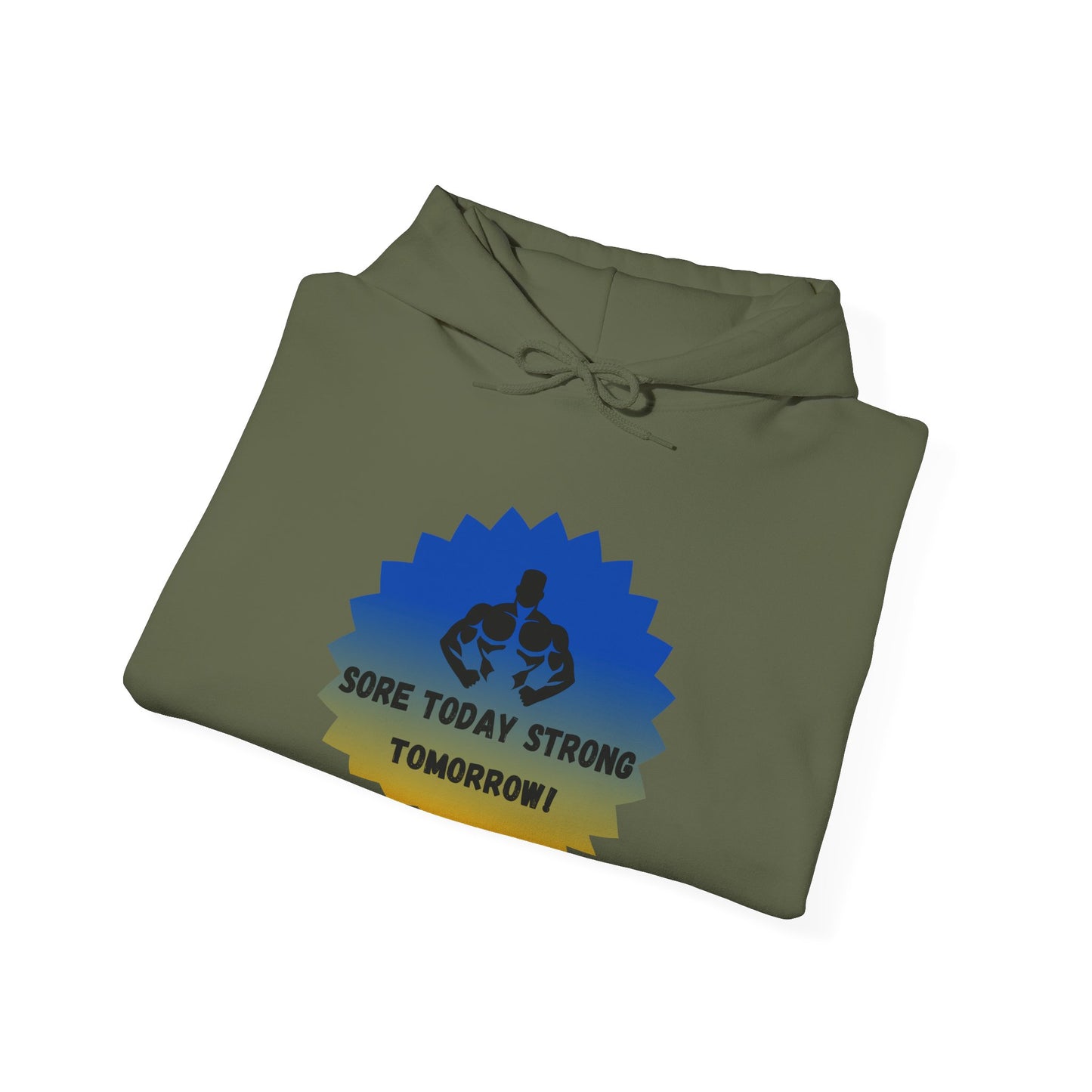 Motivational Fitness Sweatshirt - "Sore Today, Strong Tomorrow!" Unisex Heavy Blend™ Hoodie Humour Joke Gym clothing