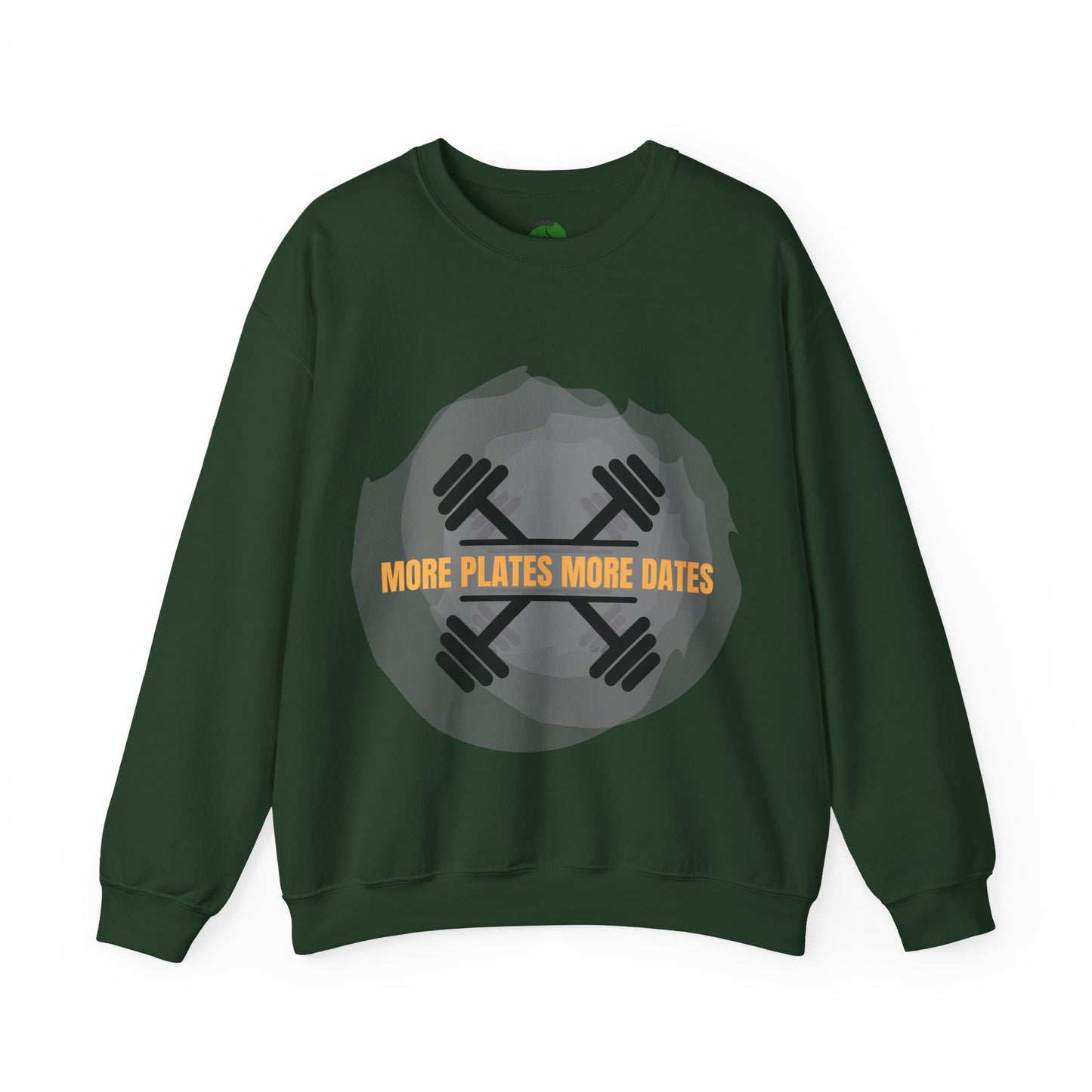 Fitness Motivational Crewneck Sweatshirt - "More Plates More Dates" Humour Joke Gym Sweat Shirt
