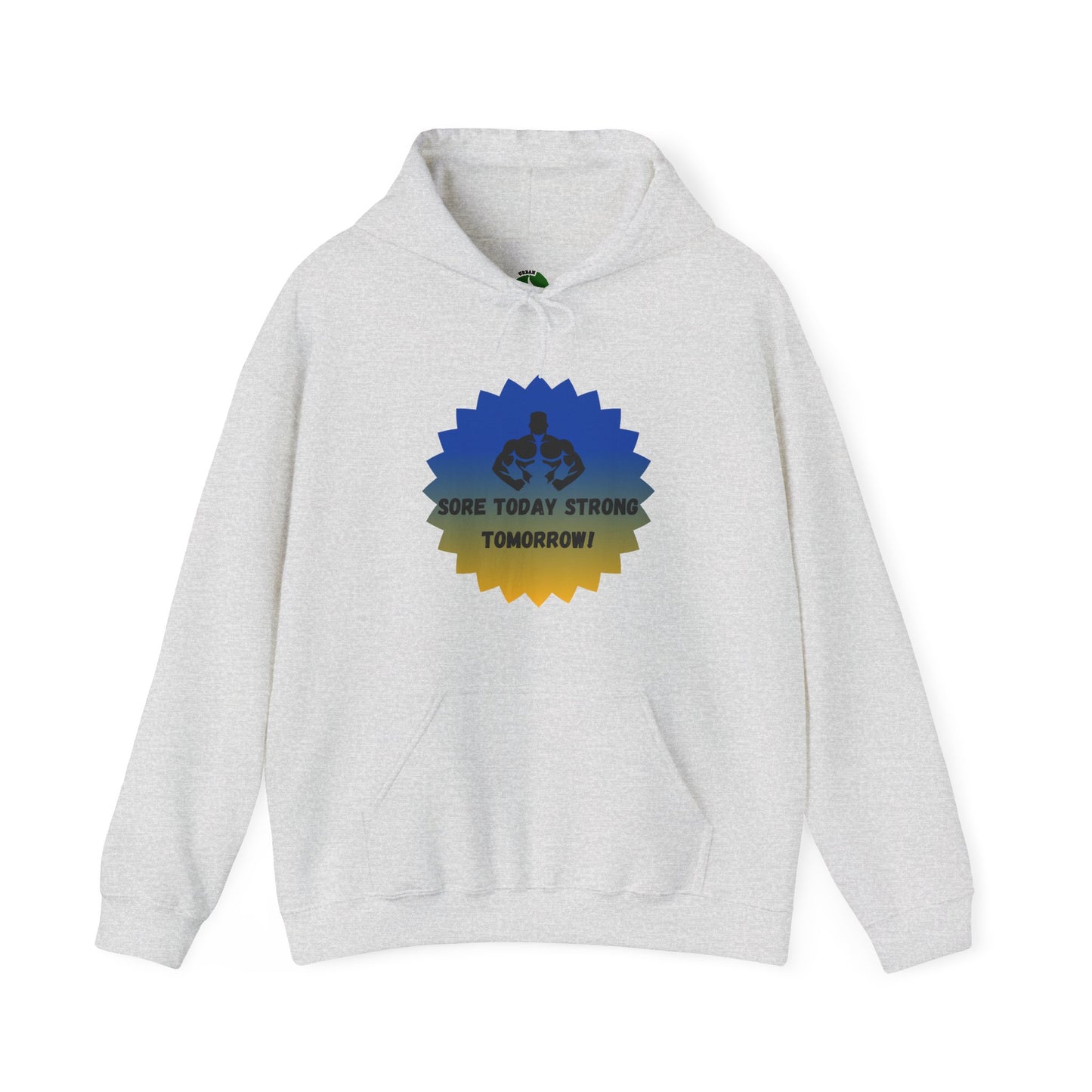 Motivational Fitness Sweatshirt - "Sore Today, Strong Tomorrow!" Unisex Heavy Blend™ Hoodie Humour Joke Gym clothing