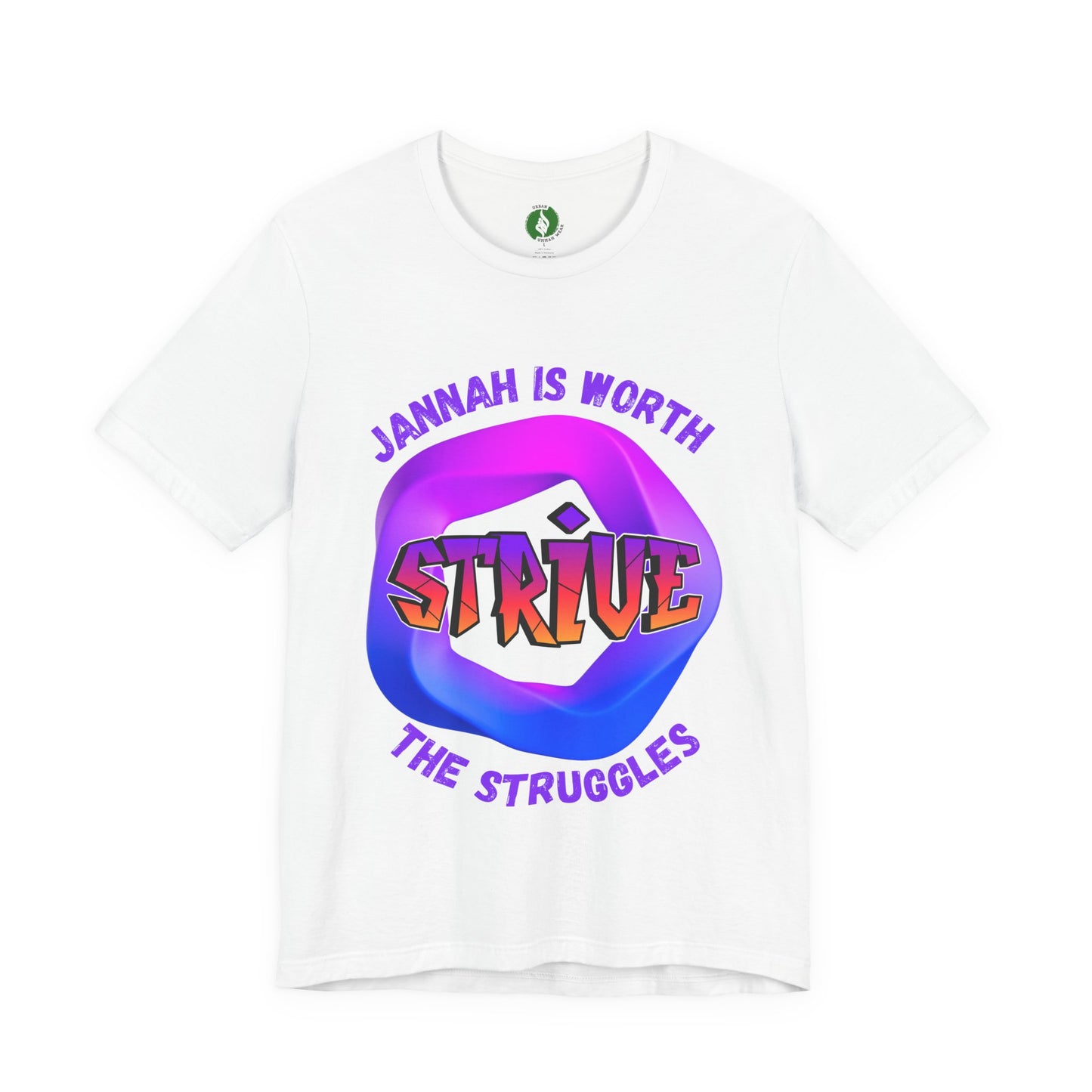 Inspirational Unisex Jersey Tee - 'Jannah is Worth the Struggles'