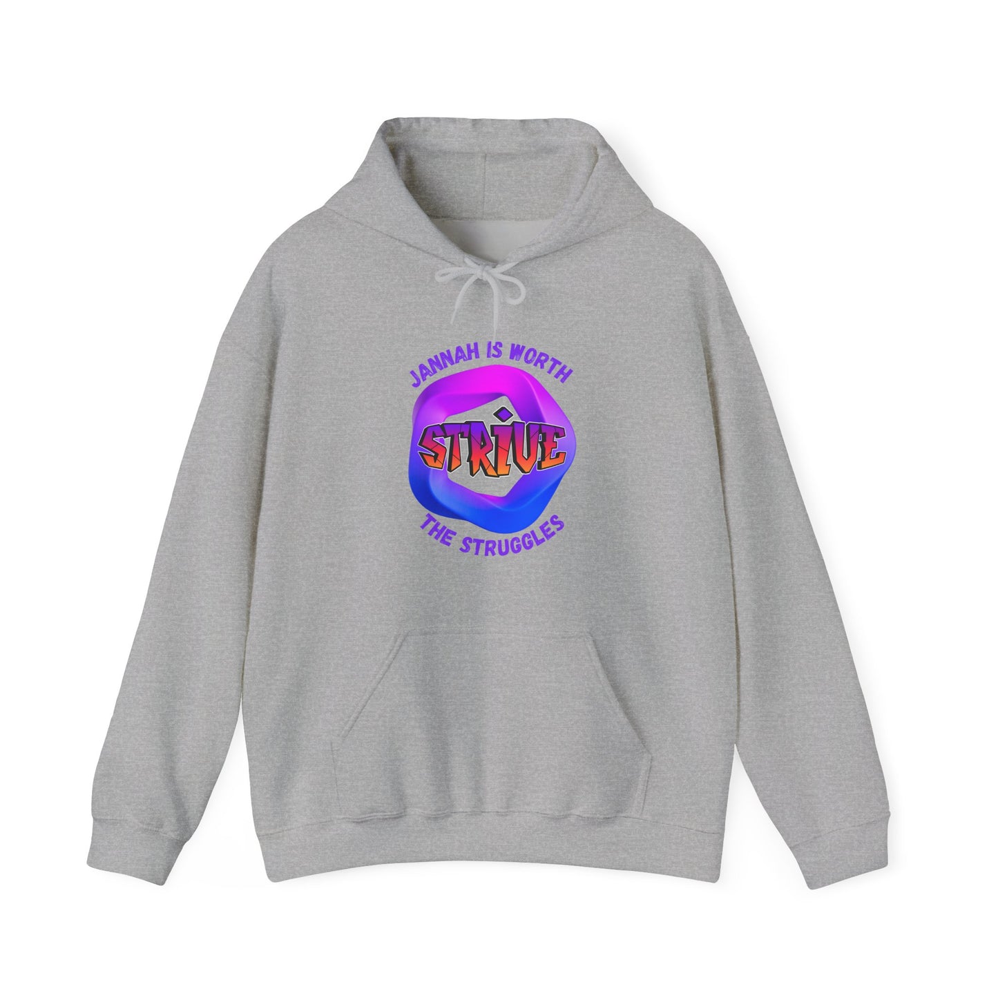 Inspirational Unisex Heavy Blend™ Hooded Sweatshirt – 'Jannah is Worth the Strive'