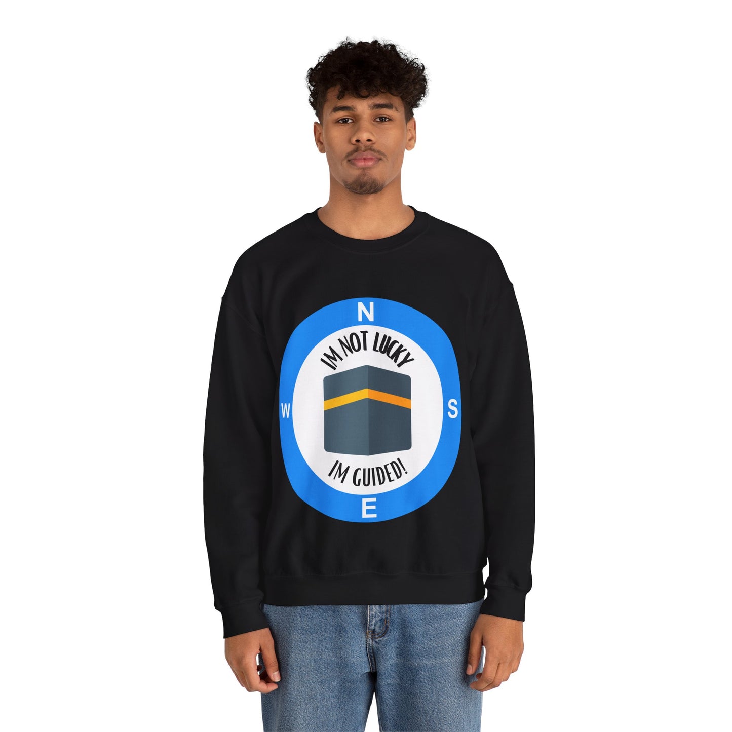 I'm Not Lucky, I'm Guided! Unisex Crewneck Sweatshirt Halal Fashion Sweat Shirt