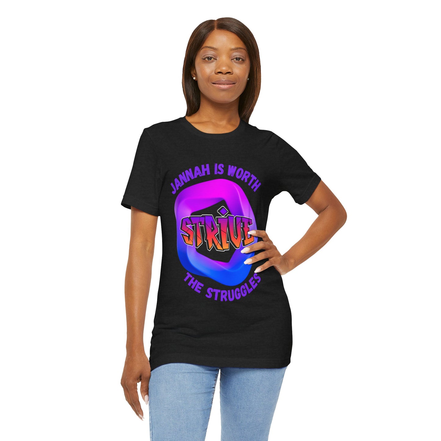 Inspirational Unisex Jersey Tee - 'Jannah is Worth the Struggles' Muslim Fashion Clothing