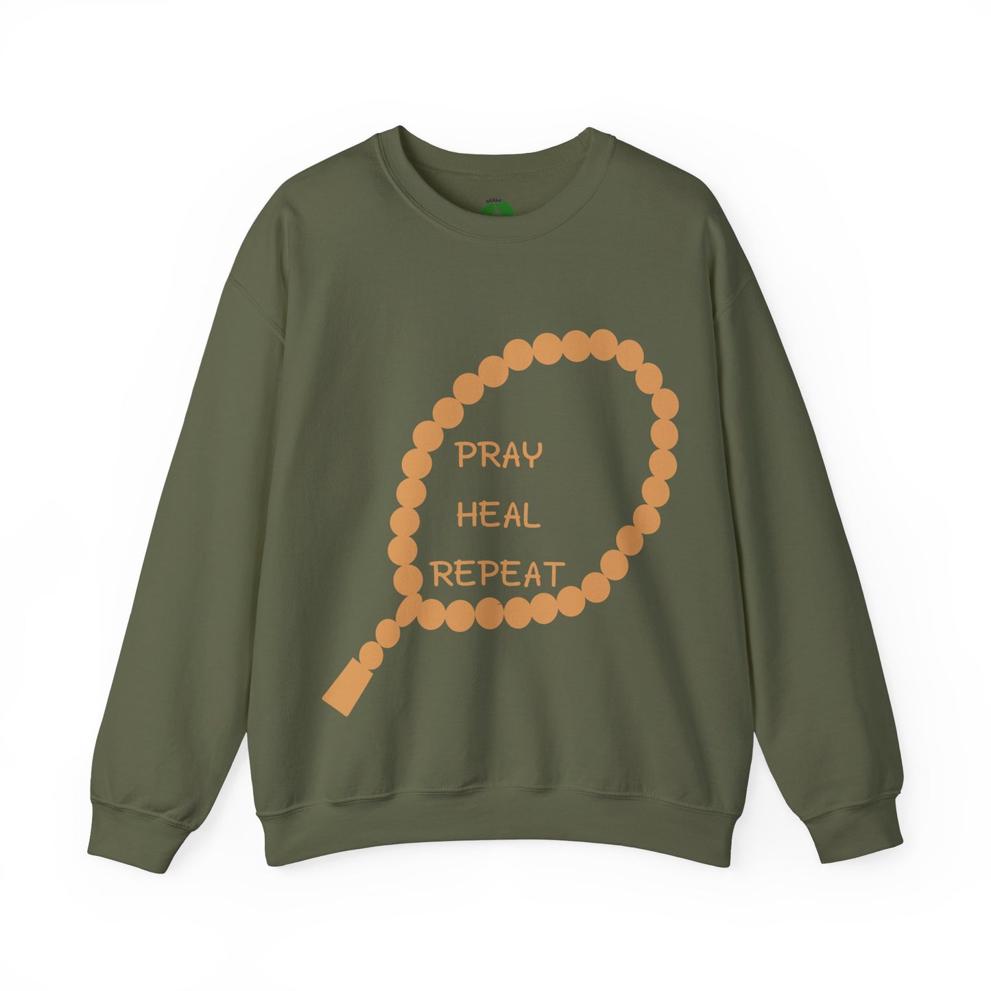 Pray Heal Repeat Crewneck Sweatshirt for Mindfulness and Healing Islamic Street Fashion