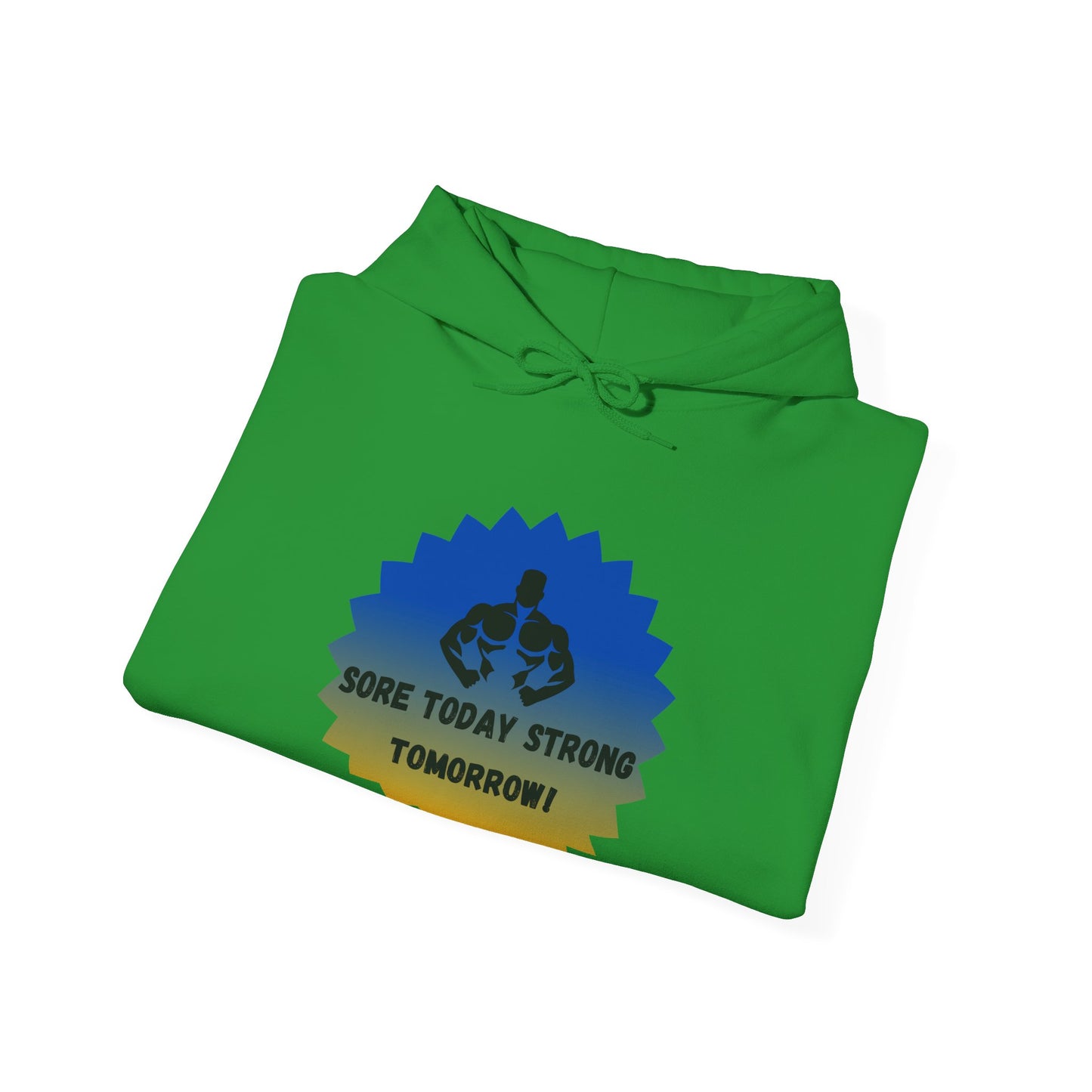 Motivational Fitness Sweatshirt - "Sore Today, Strong Tomorrow!" Unisex Heavy Blend™ Hoodie Humour Joke Gym clothing