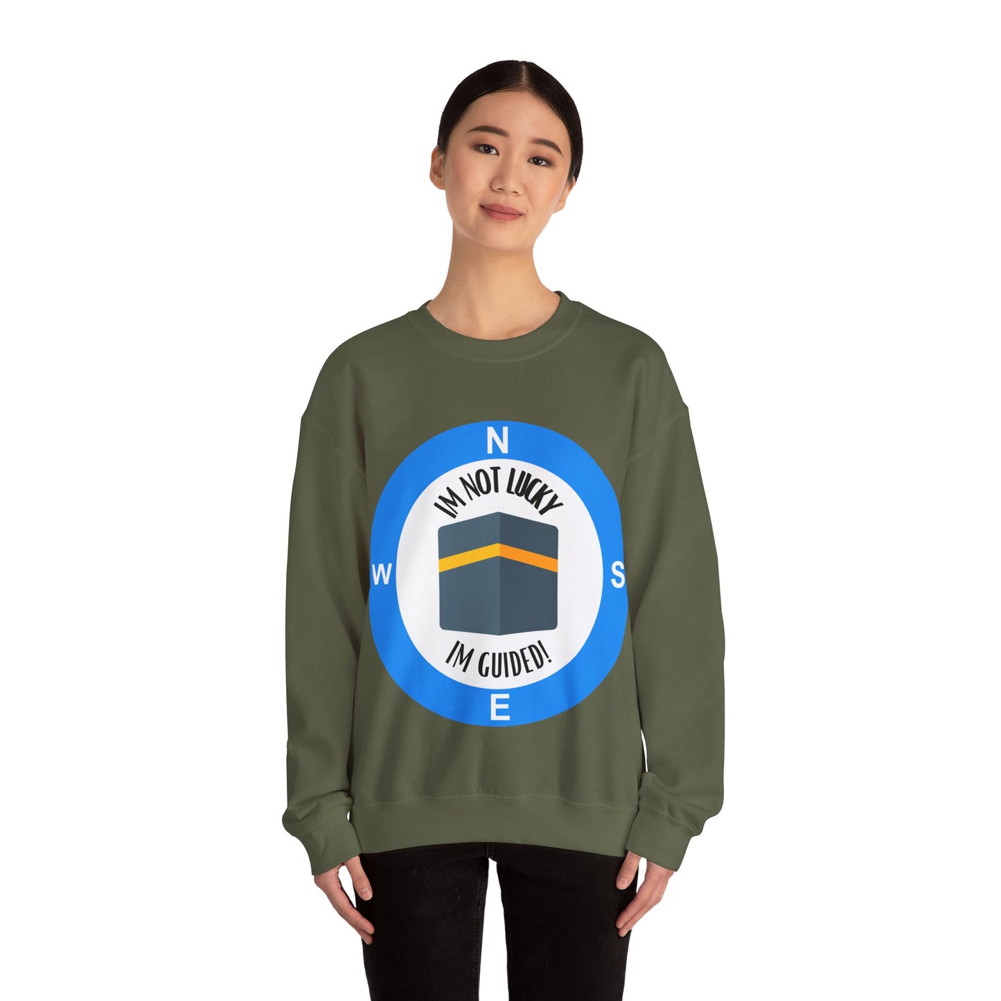 I'm Not Lucky, I'm Guided! Unisex Crewneck Sweatshirt Halal Fashion Sweat Shirt