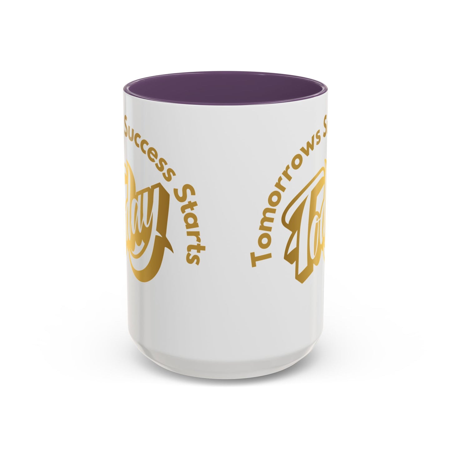 Inspirational Accent Coffee Mug - "Tomorrow's Success Starts Today" - Motivational Gift for Coffee Lovers Gym Motivation Mug