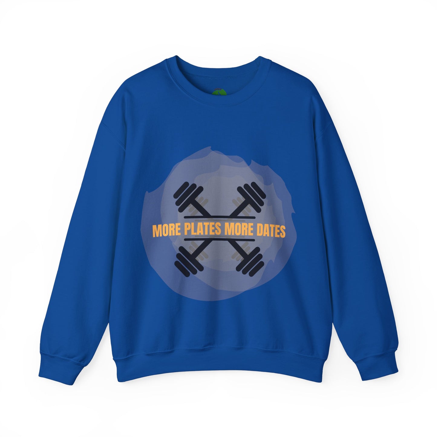 Fitness Motivational Crewneck Sweatshirt - "More Plates More Dates" Humour Joke Gym Sweat Shirt