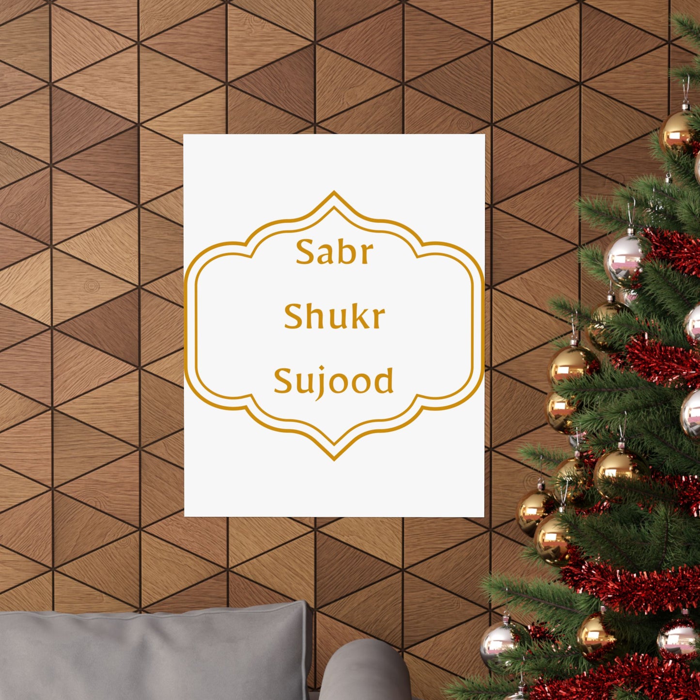 Inspirational Matte Poster - 'Sabr, Shukr, Sujood' Wall Art for Mindfulness & Motivation Islamic Artwork