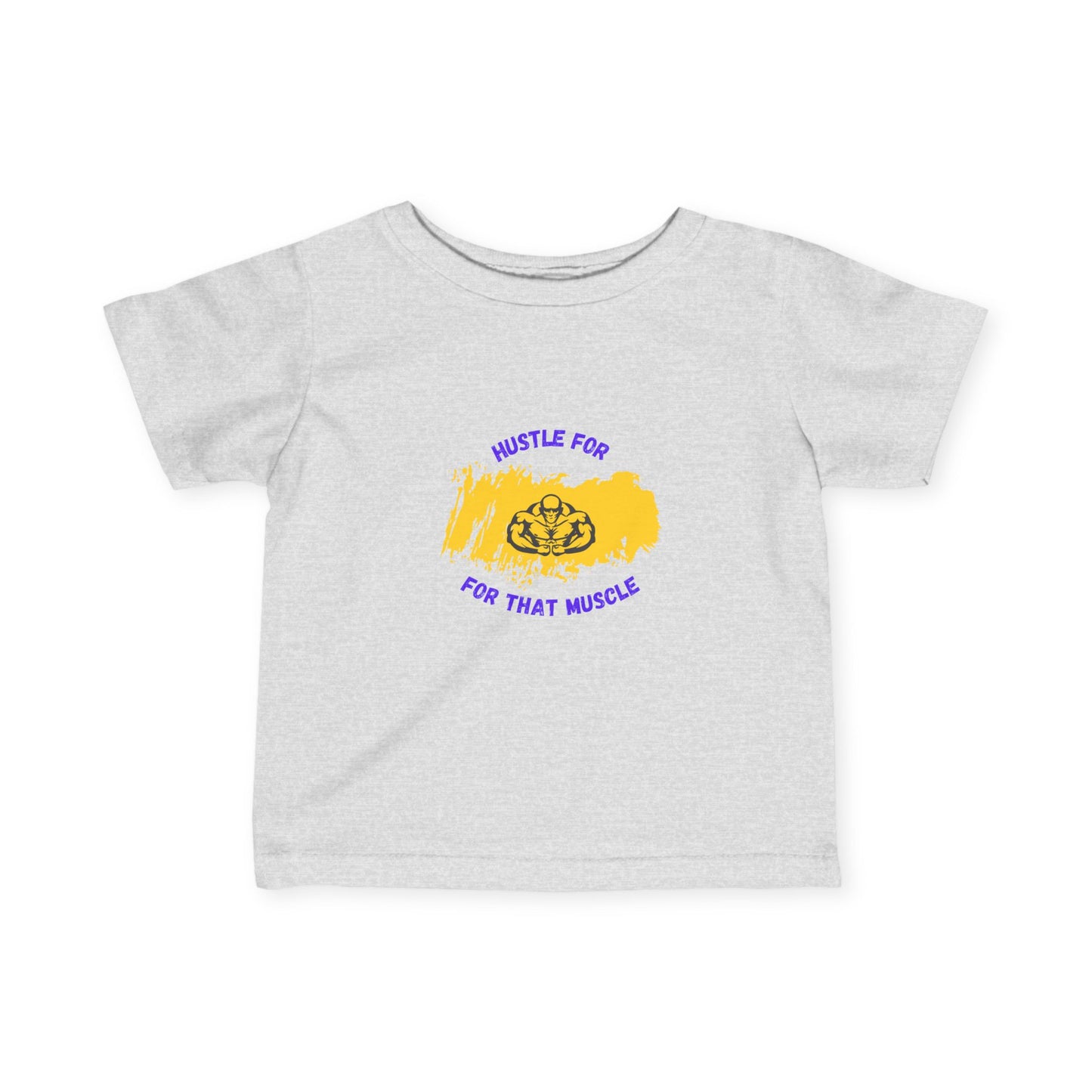 Hustle for That Muscle Infant Fine Jersey Tee - Cute Baby T-Shirt for Fitness Lovers Baby Gym Clothing