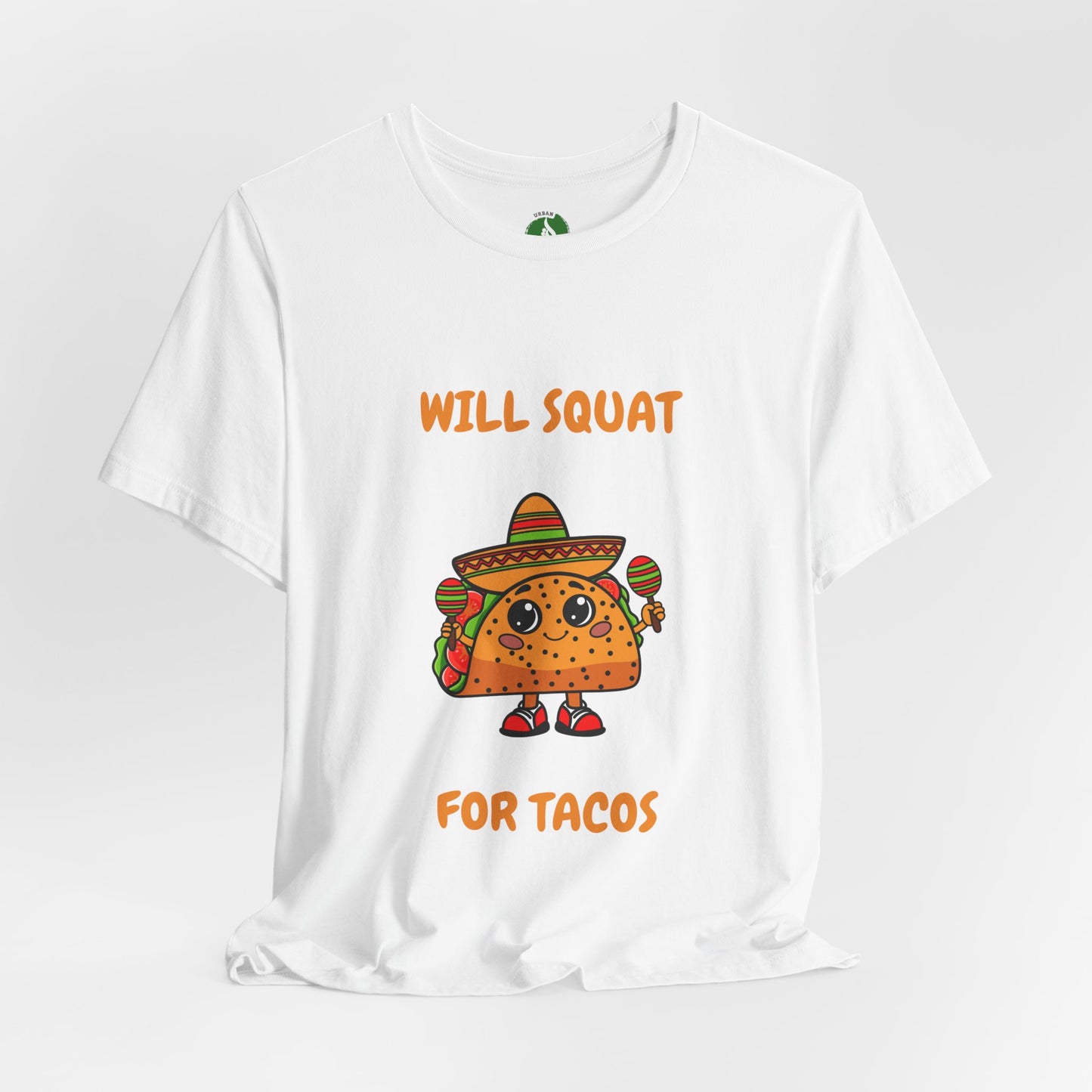 Fun Taco Workout Tee - "Will Squat for Tacos" Unisex Jersey Short Sleeve Humour Joke Gym T Shirt