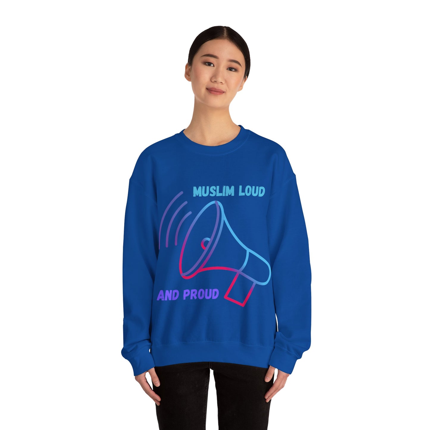 Muslim Loud and Proud Sweatshirt - Unisex Heavy Blend™ Crewneck Islamic Streetwear Fashion
